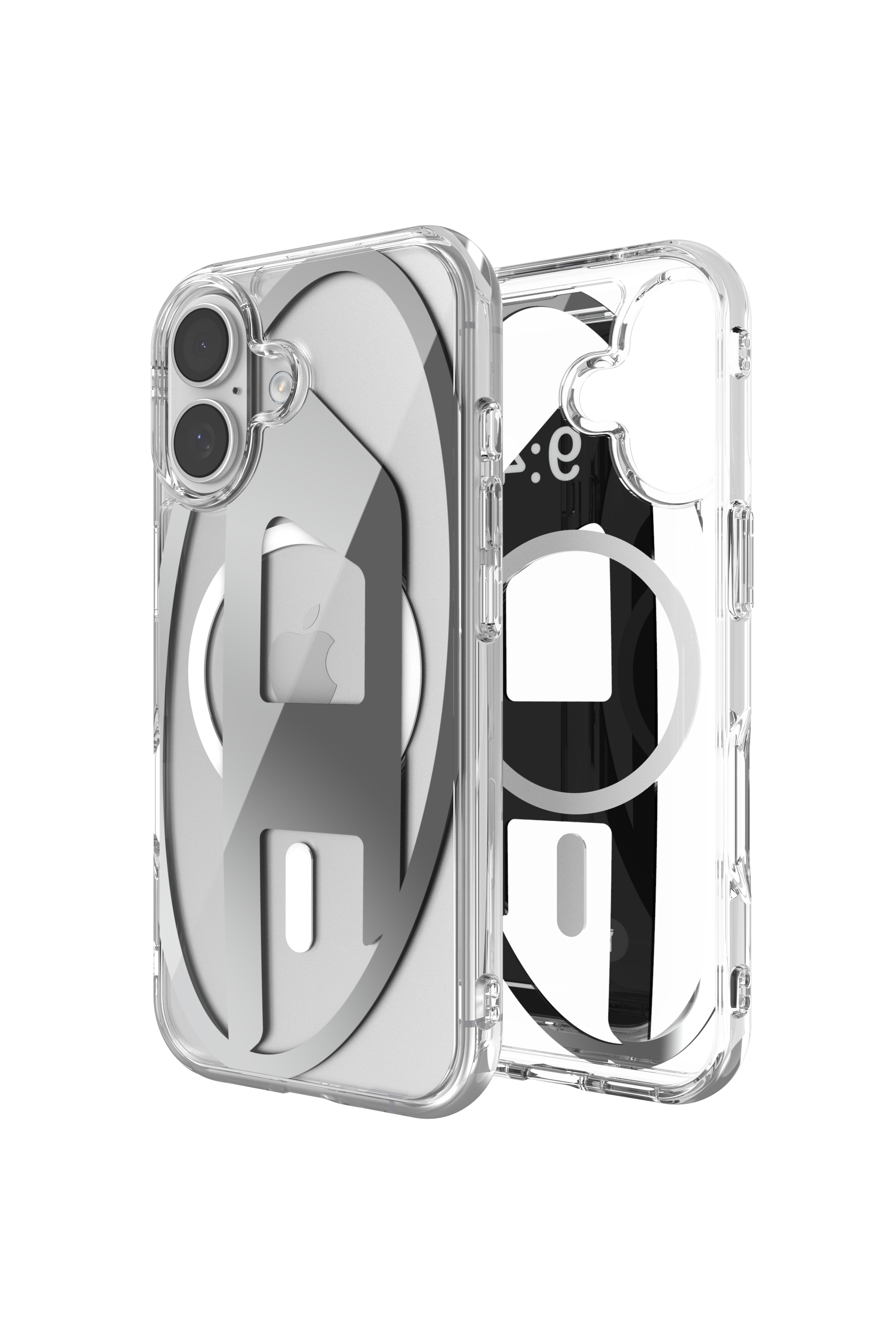 Diesel - 60411 AOP CASE, Unisex's Oval D metallic case with magsafe for iPhone 17 in Grey - 1