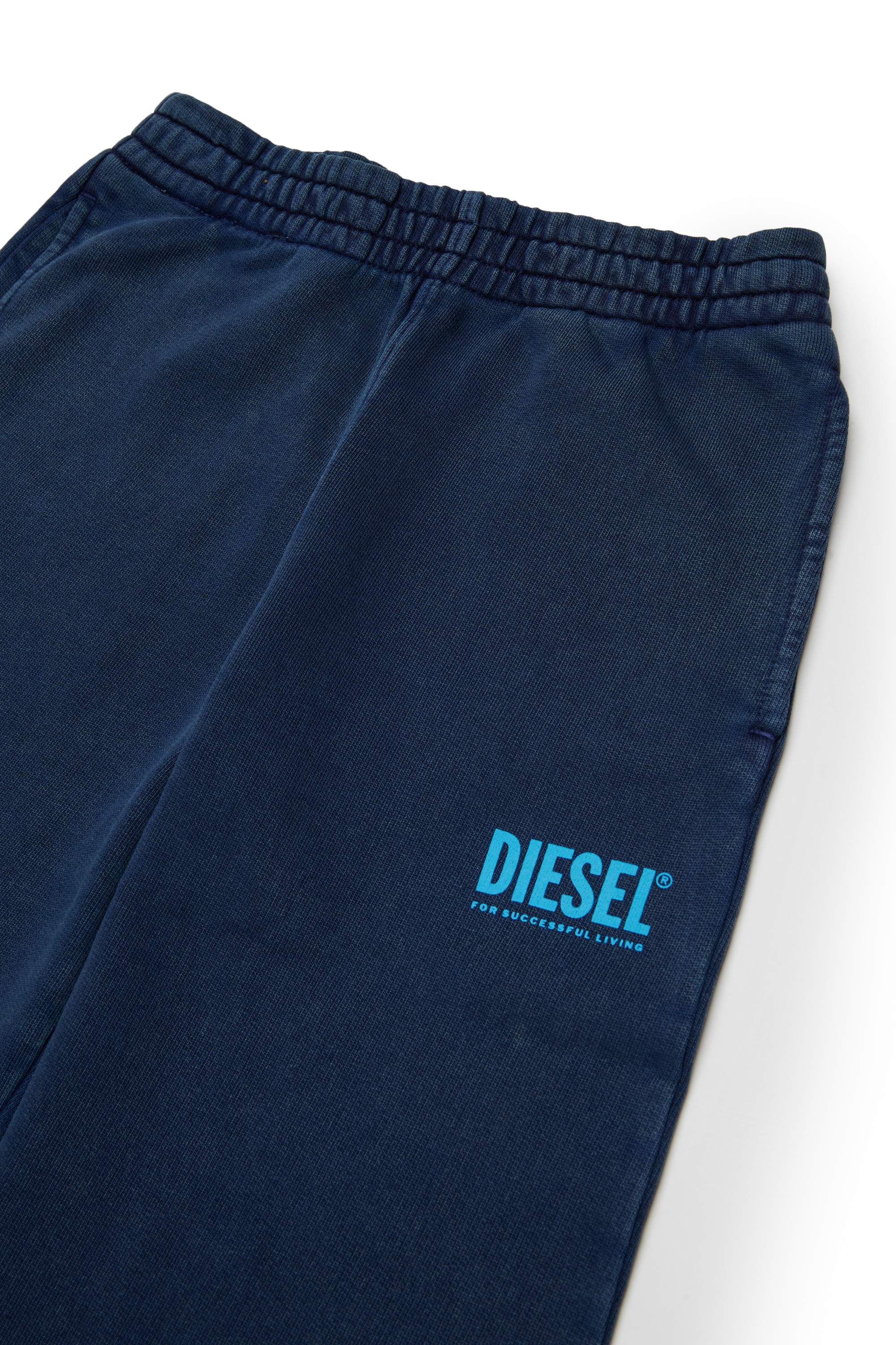 Diesel - PTISEL, Man's Cotton sweatpants with logo print in Dark Blue - 3