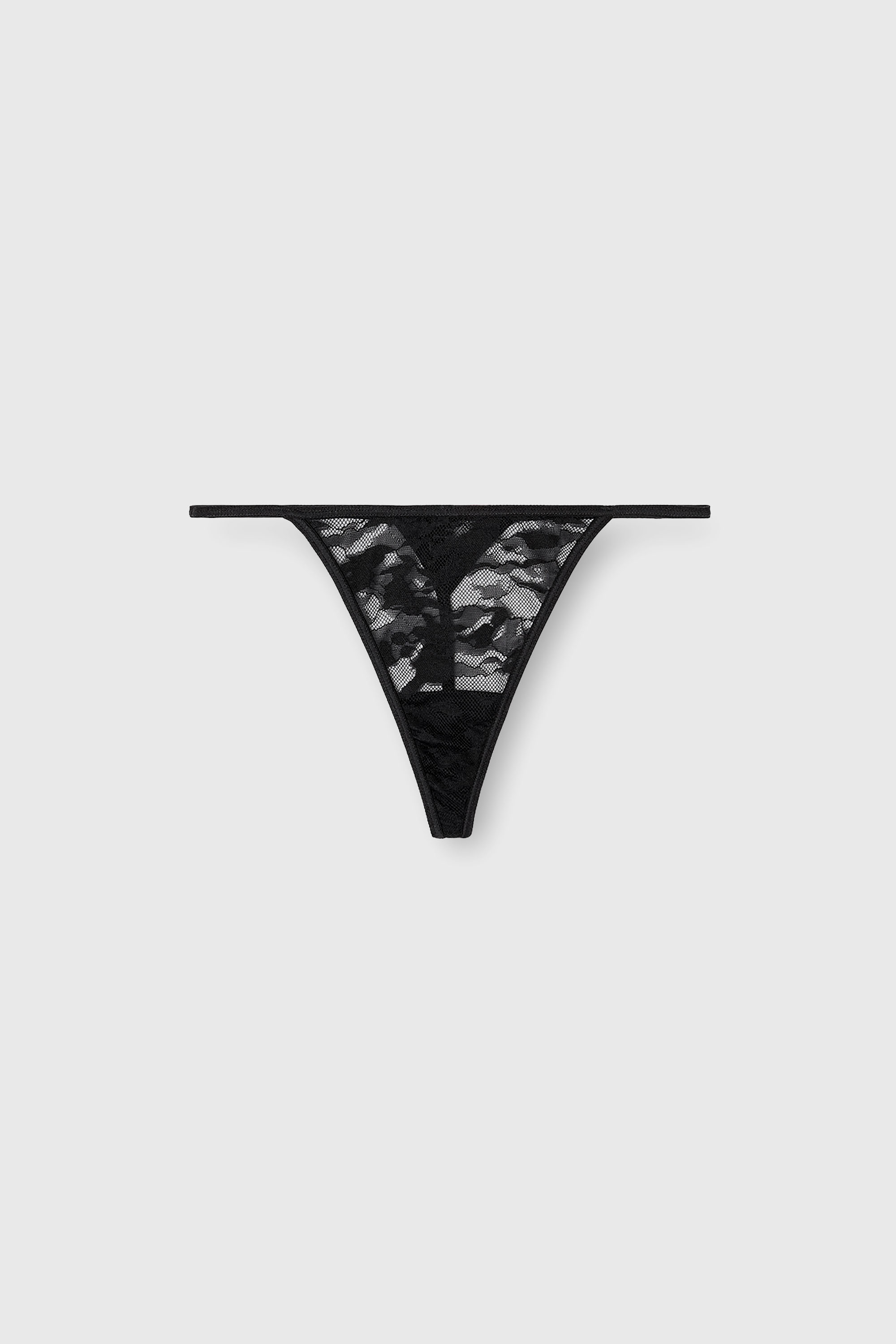Diesel - STACY-UTLT, Woman's Thong in nylon lace in Black - 2