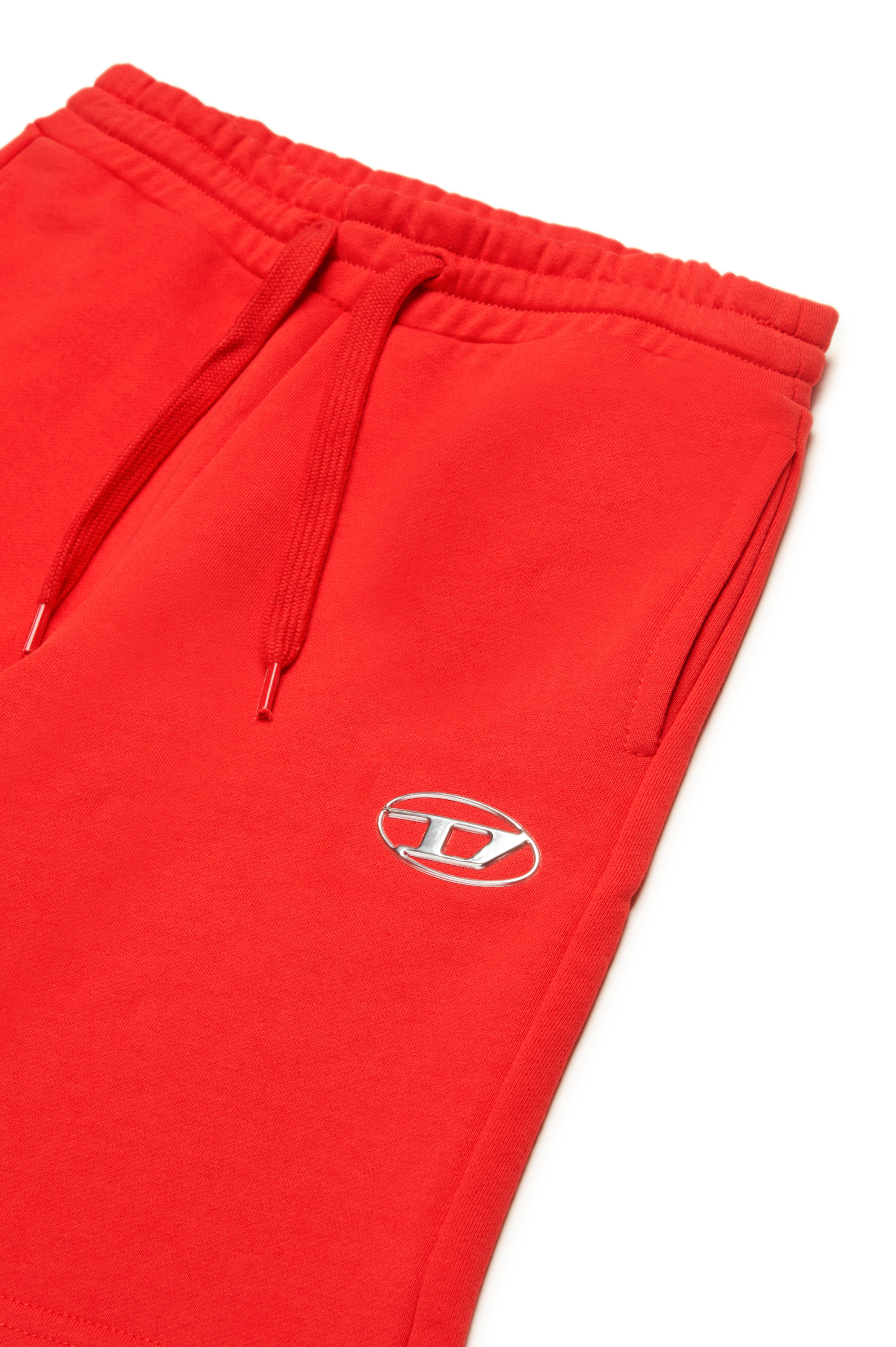 Diesel - PMACISHORT, Man's Sweat shorts with metal-effect Oval D in Red - 3