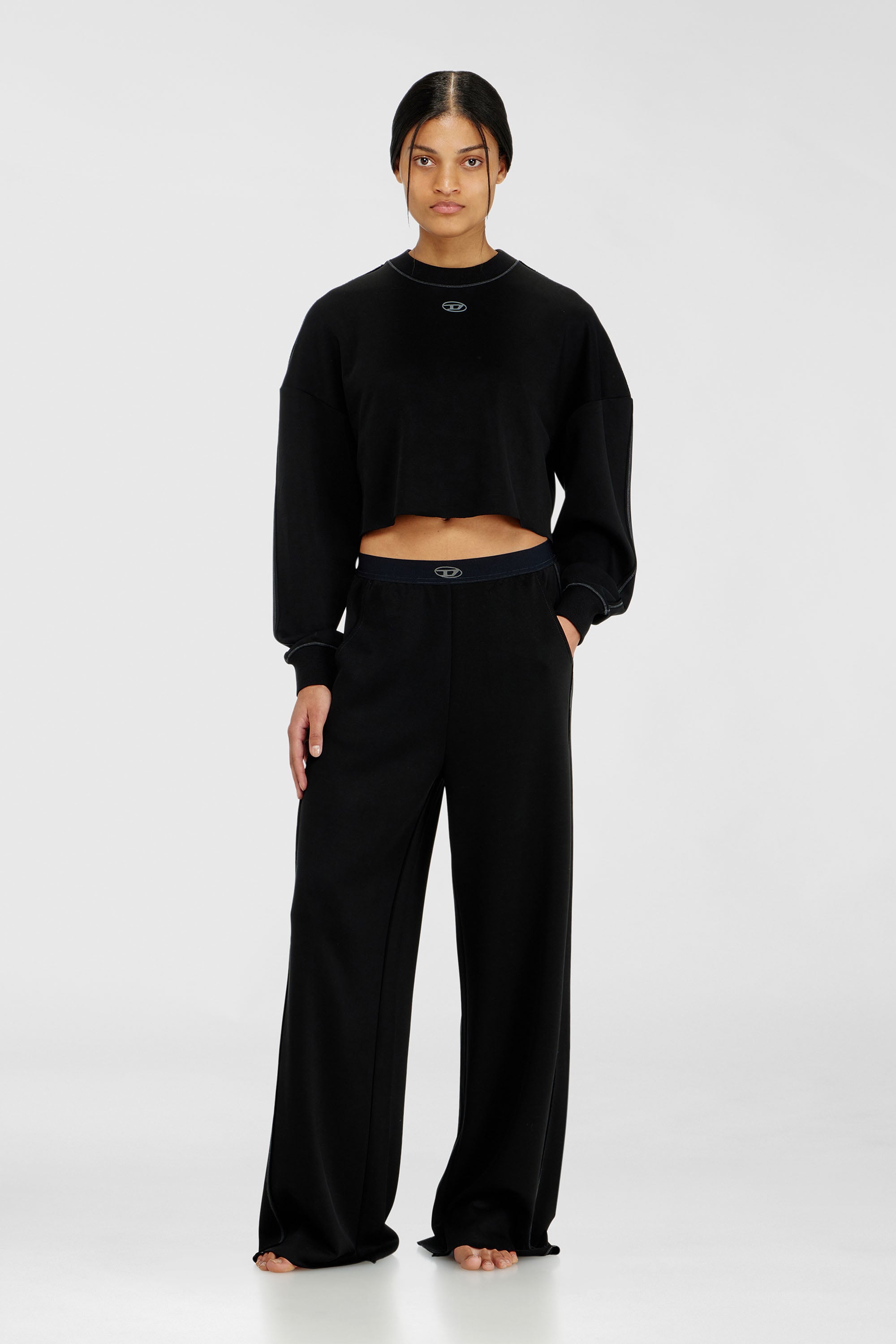 Crop top in light stretch scuba