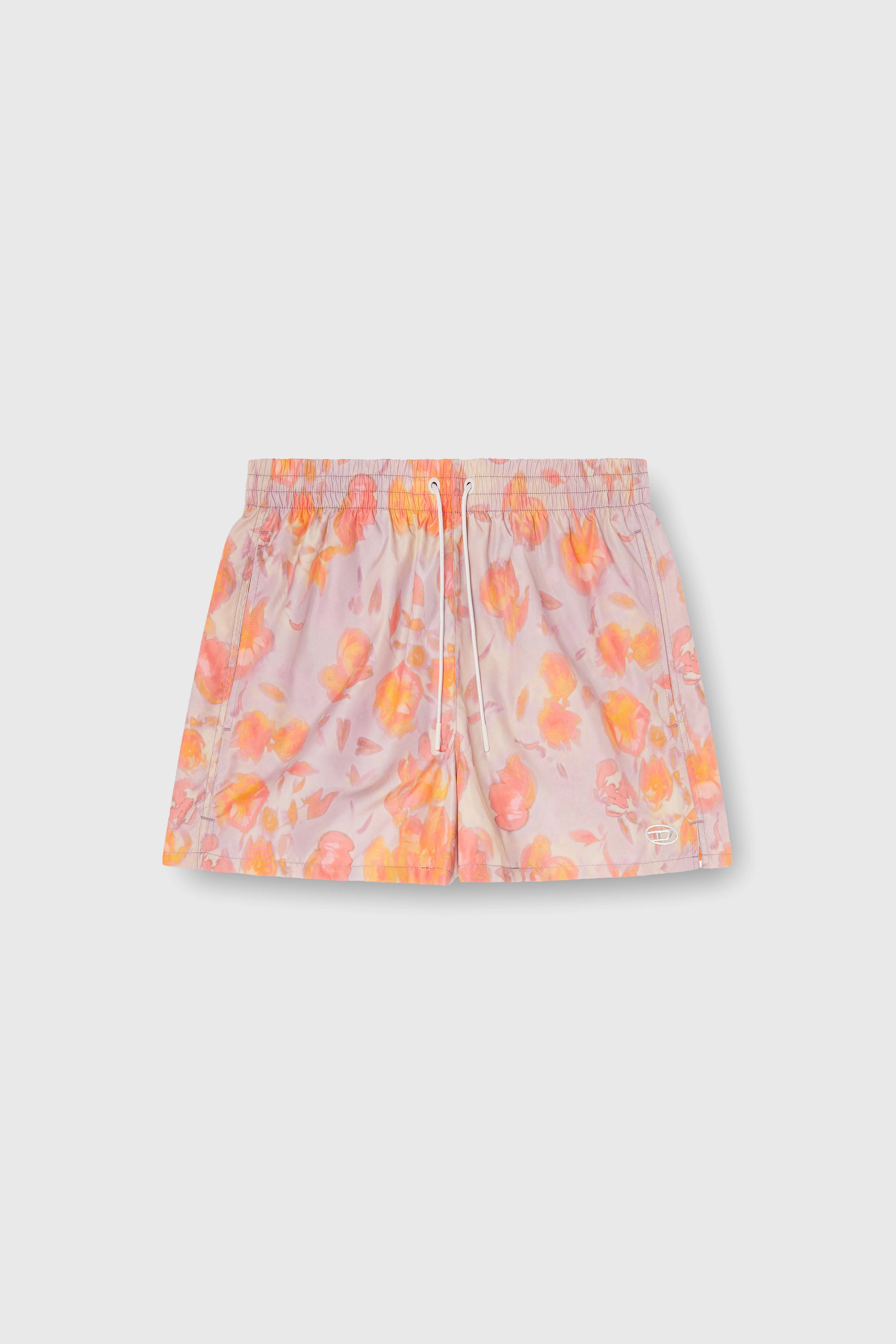 Diesel - OLLY-34-D-CORE, Man's Metallic swim shorts with floral print in Lilac - 4