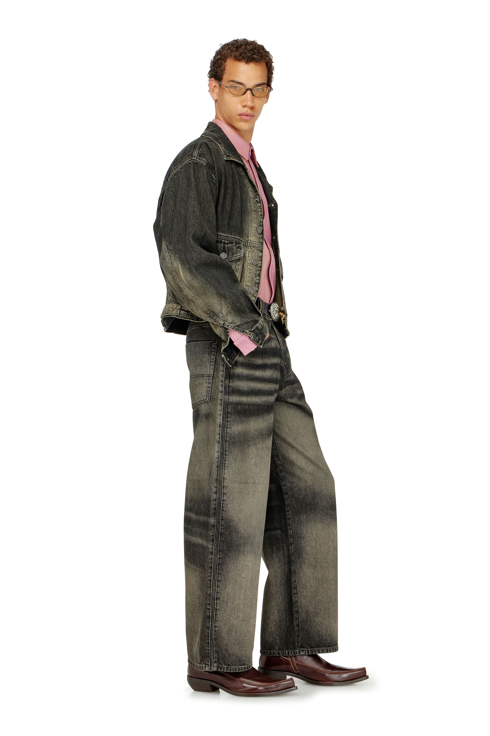 Diesel - Unisex's Relaxed Jeans 1982 D-Hakou 09R33, Black/Dark grey - 2
