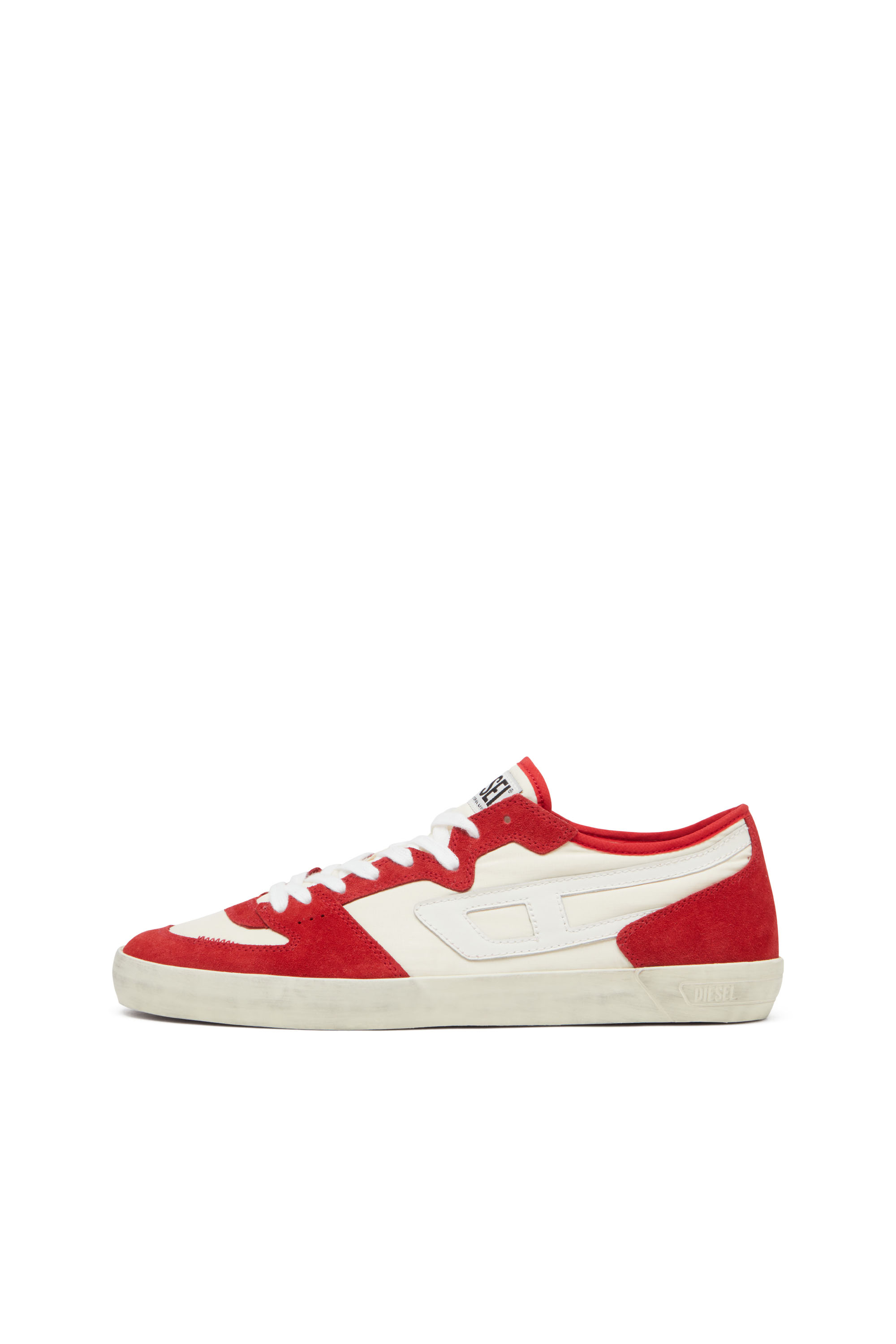 Diesel - S-LEROJI D-1 LOW, Man's Sneakers in padded ripstop and suede in Red/White - 7