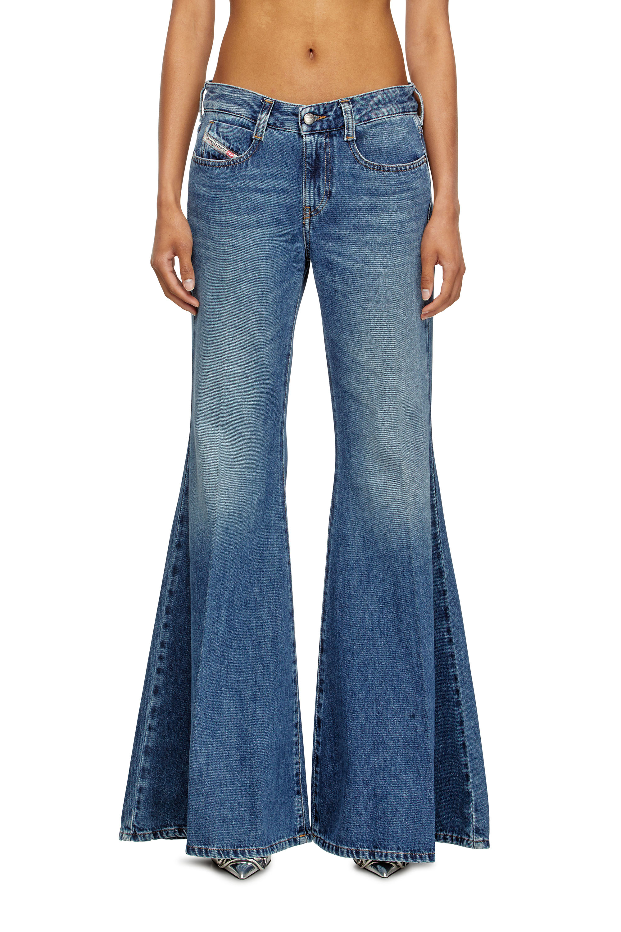Flare Jeans 1970 D-Bleess 09M56, Medium blue Diesel - Woman's Flare Jeans 1970 D-Bleess 09M56, Medium blue - 3