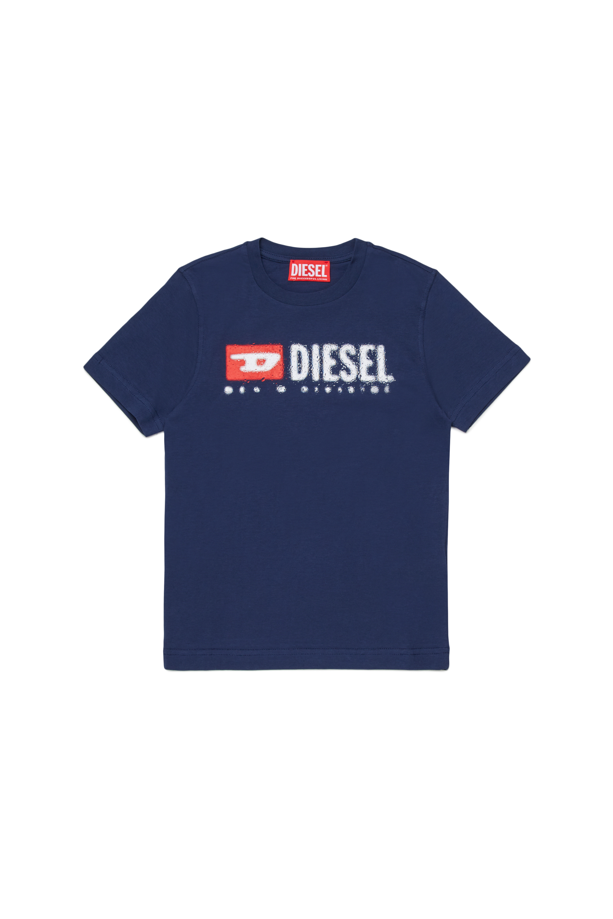 Diesel - TADJUSTK14, Man's Cotton T-shirt with printed logo in Blue - 1