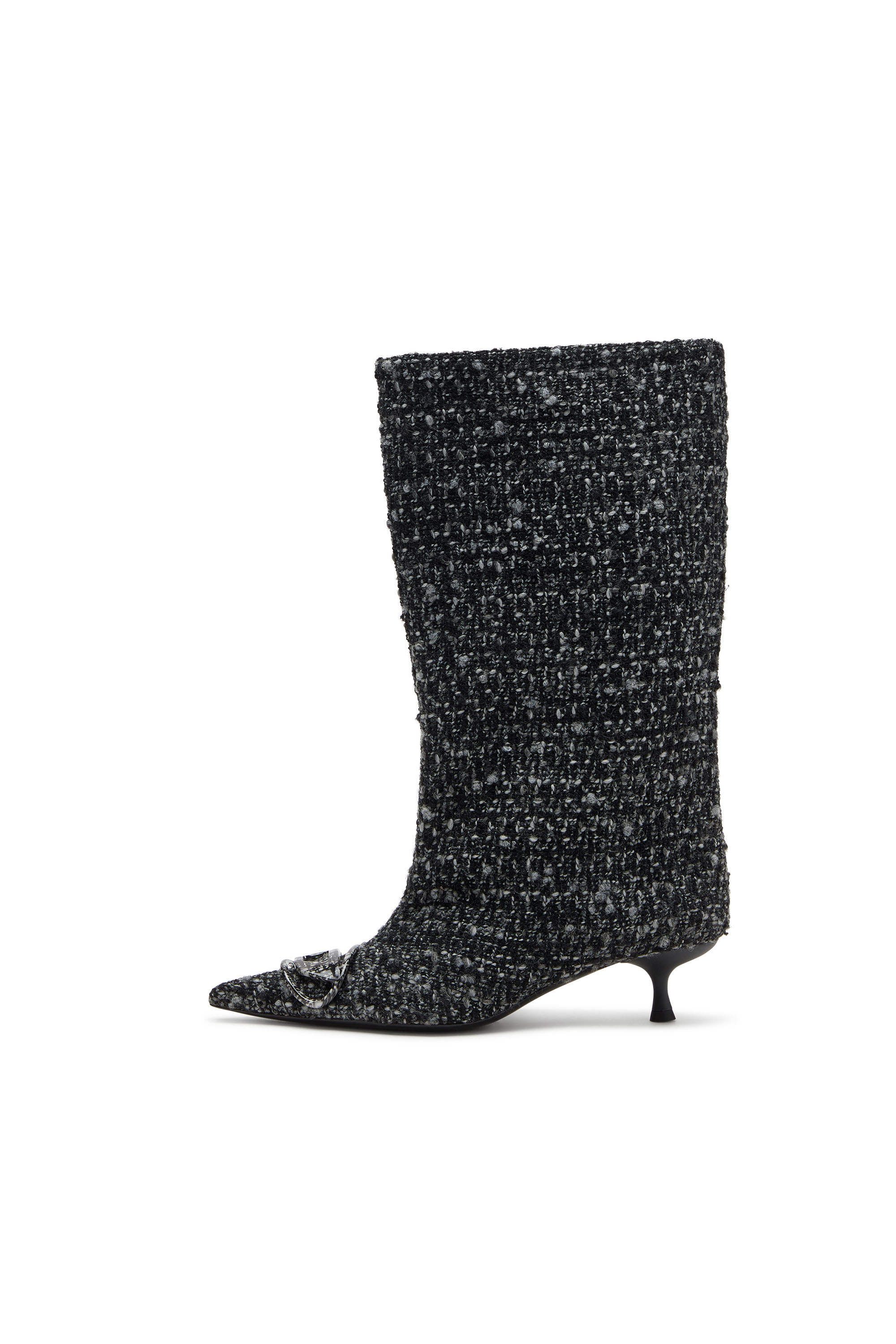 Diesel - D-VENUS 40 KB TUBE, Woman's D-Venus-Bouclé  knee-high boots in Black - 6