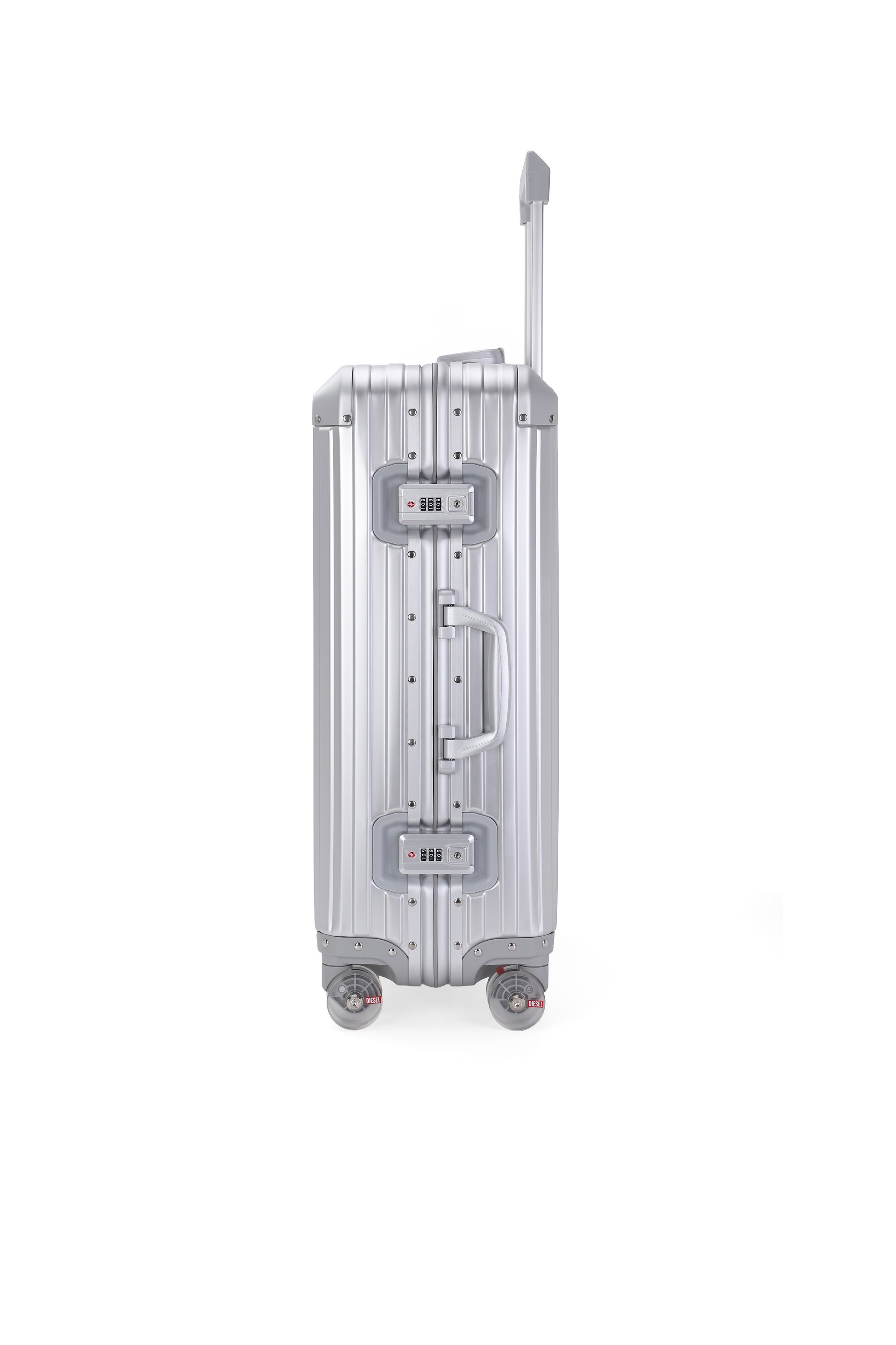 Diesel - DIESEL ALUMINUM TROLLEY- DSL002, Unisex's Aluminum suitcase size M in Silver - 4