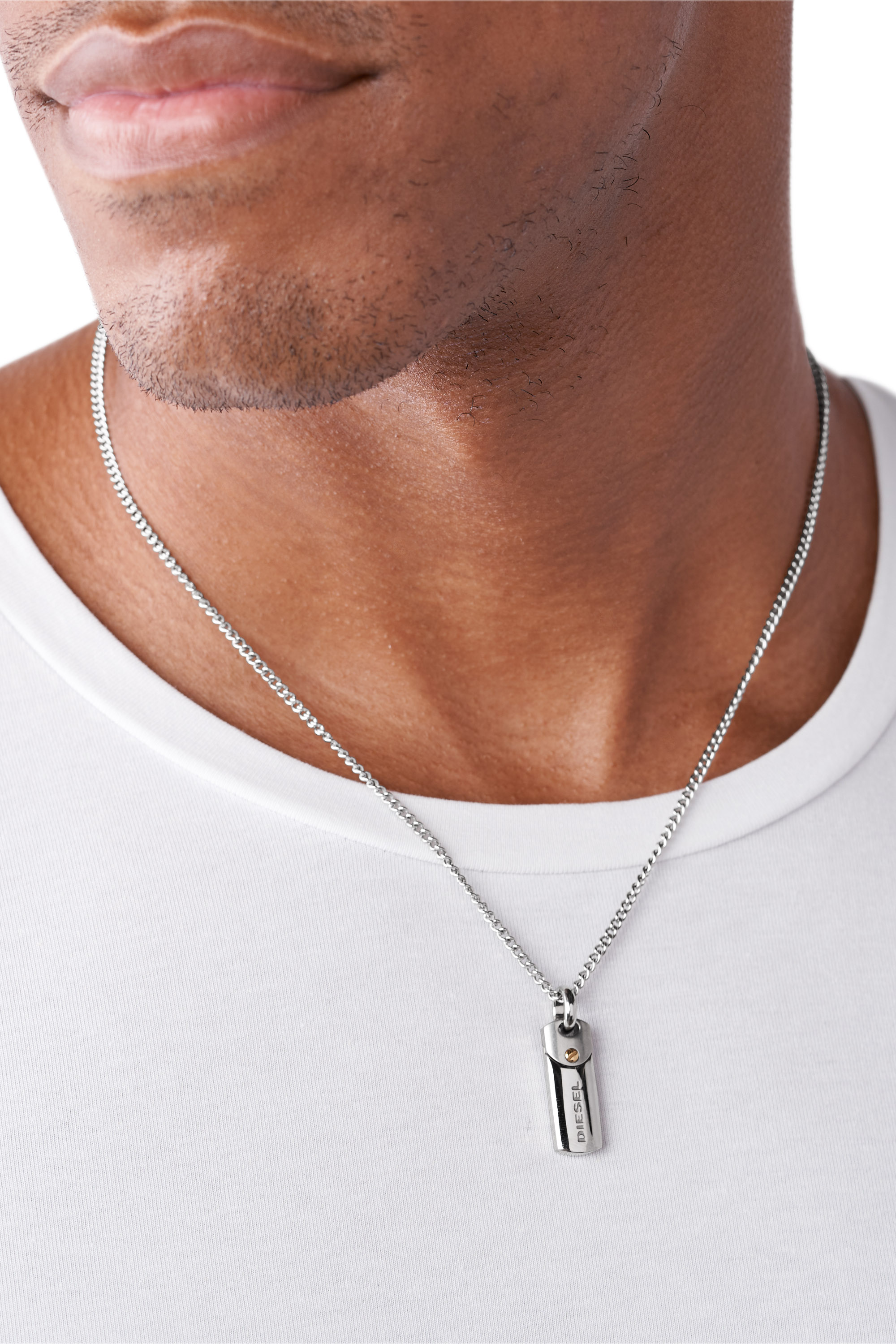 Diesel - DX1116, Man's Steel dog tag pendant necklace in Silver - 3