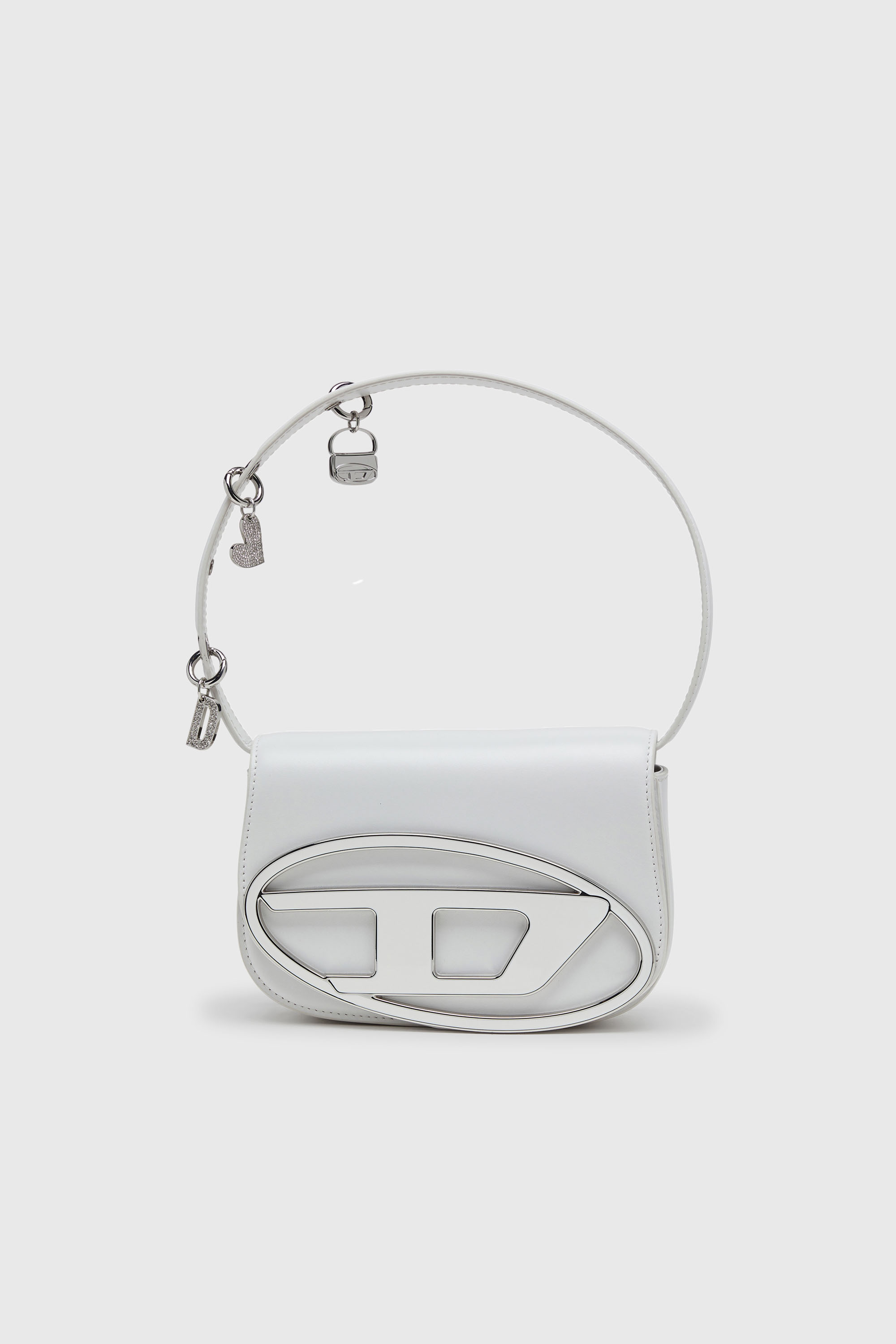 Diesel - 1DR, Woman's 1DR -Iconic shoulder bag in leather with handle charms in White - 1