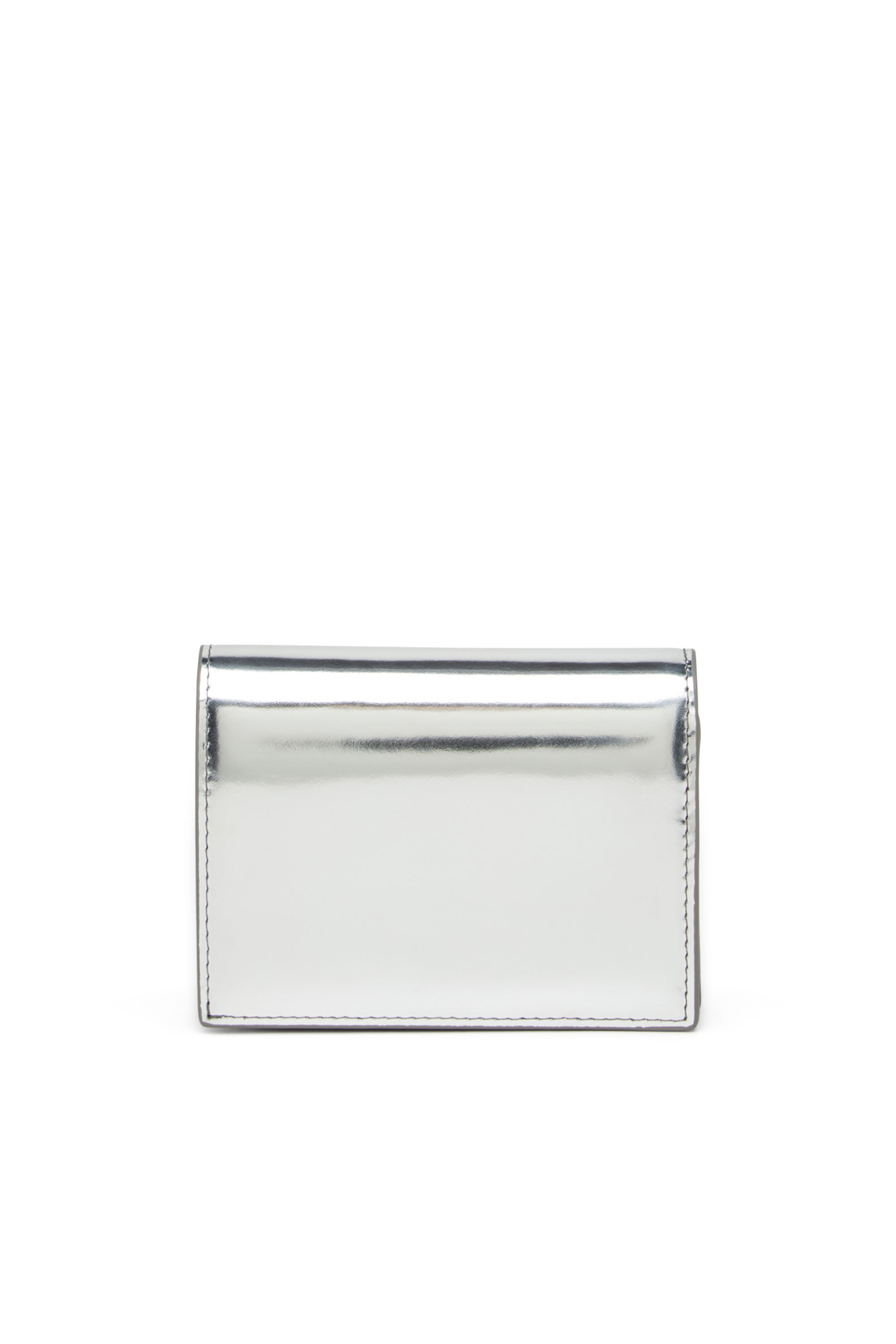 Diesel - 1DR BI FOLD III, Woman's Bi-fold wallet in mirror leather in Silver - 2