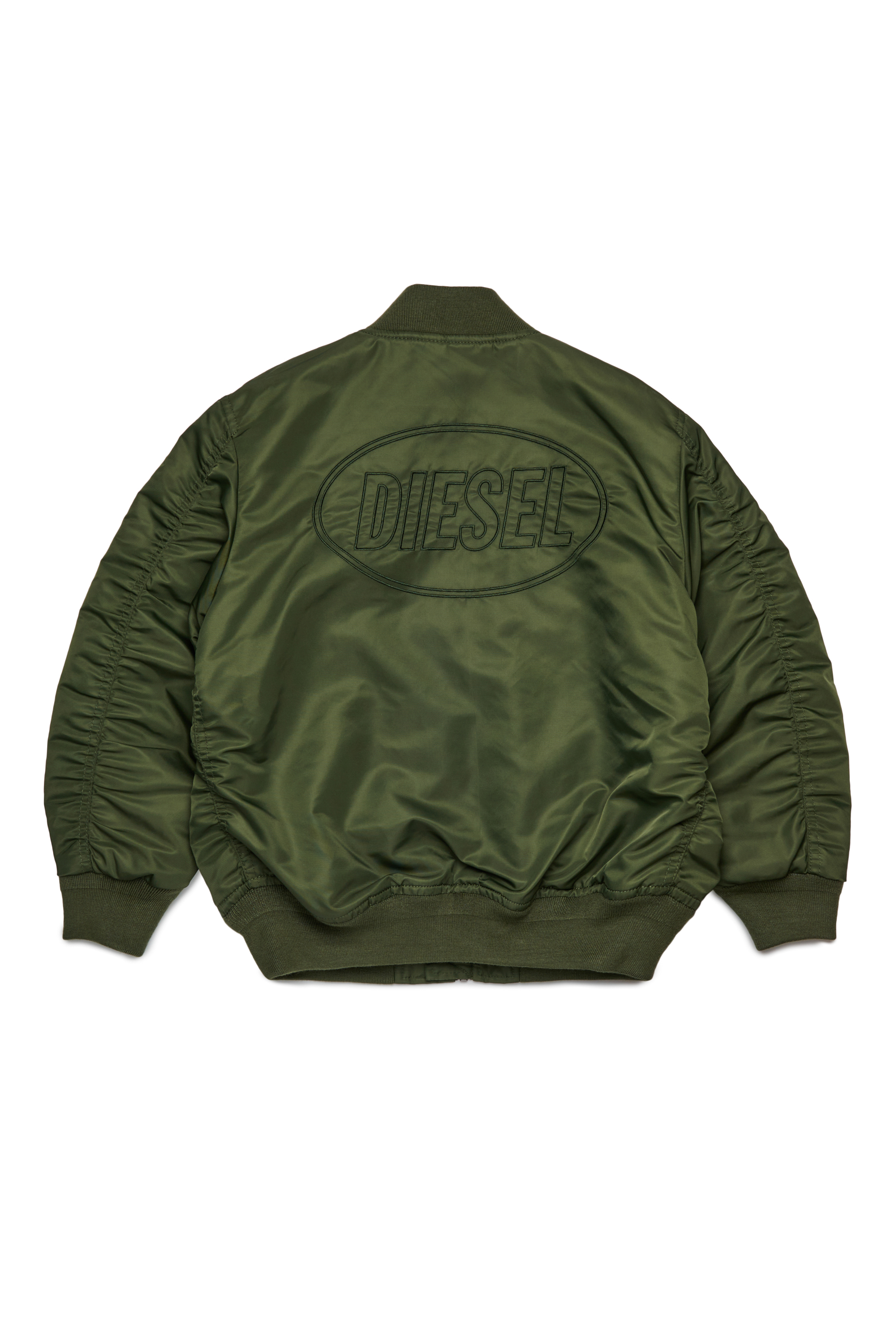 Diesel - JHELD, Man's Nylon bomber jacket with embroidered logo in Green - 2