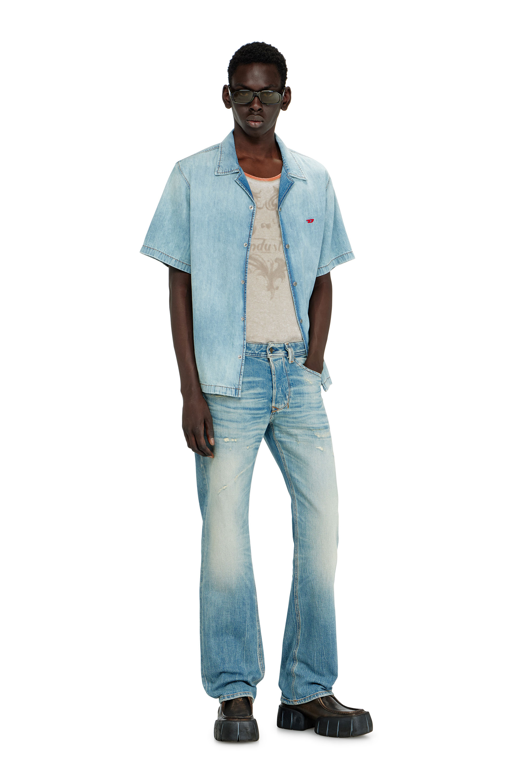 Diesel - Man's Regular Jeans 1985 Larkee 09P33, Light Blue - 2