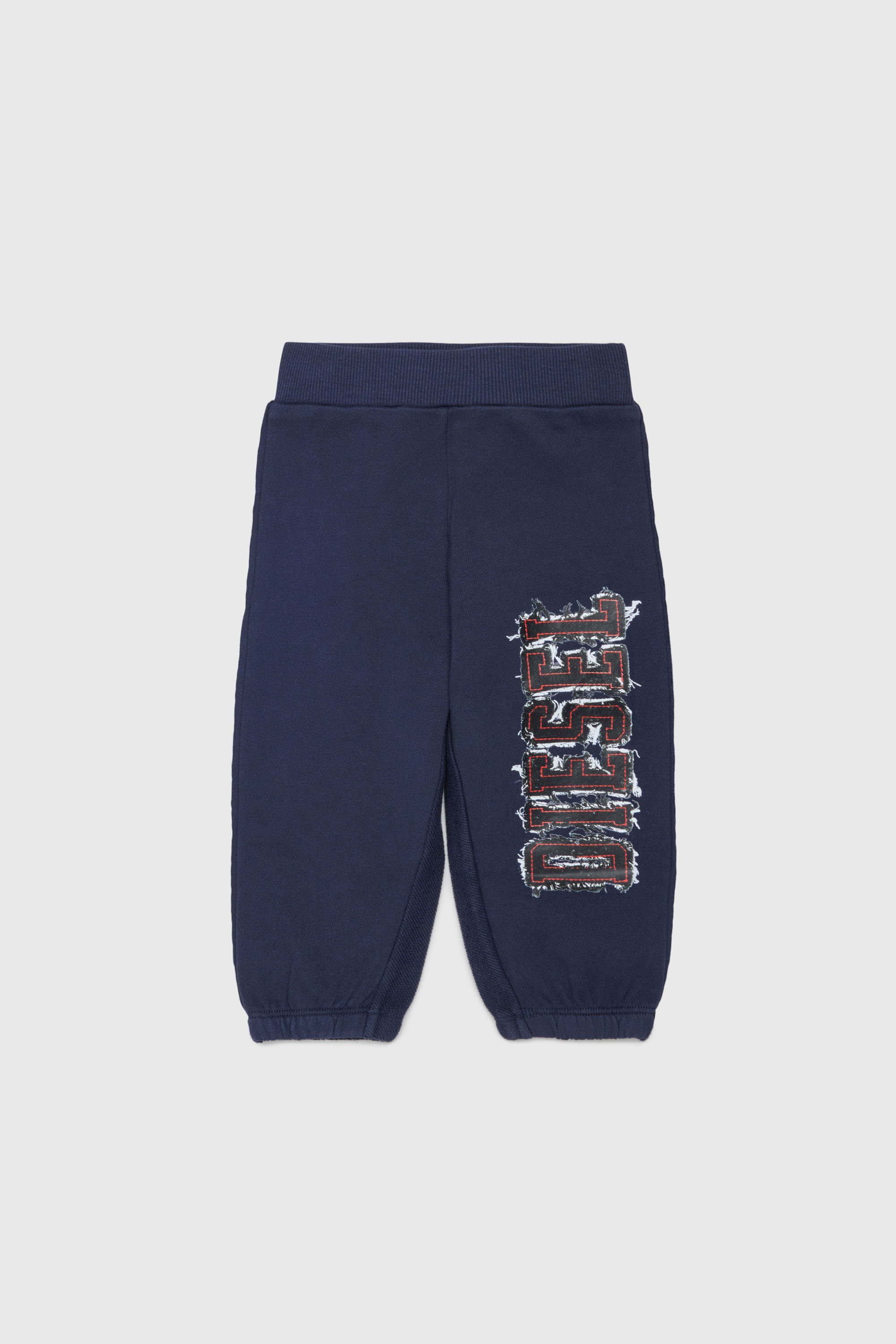 Sweatpants with frayed-effect logo