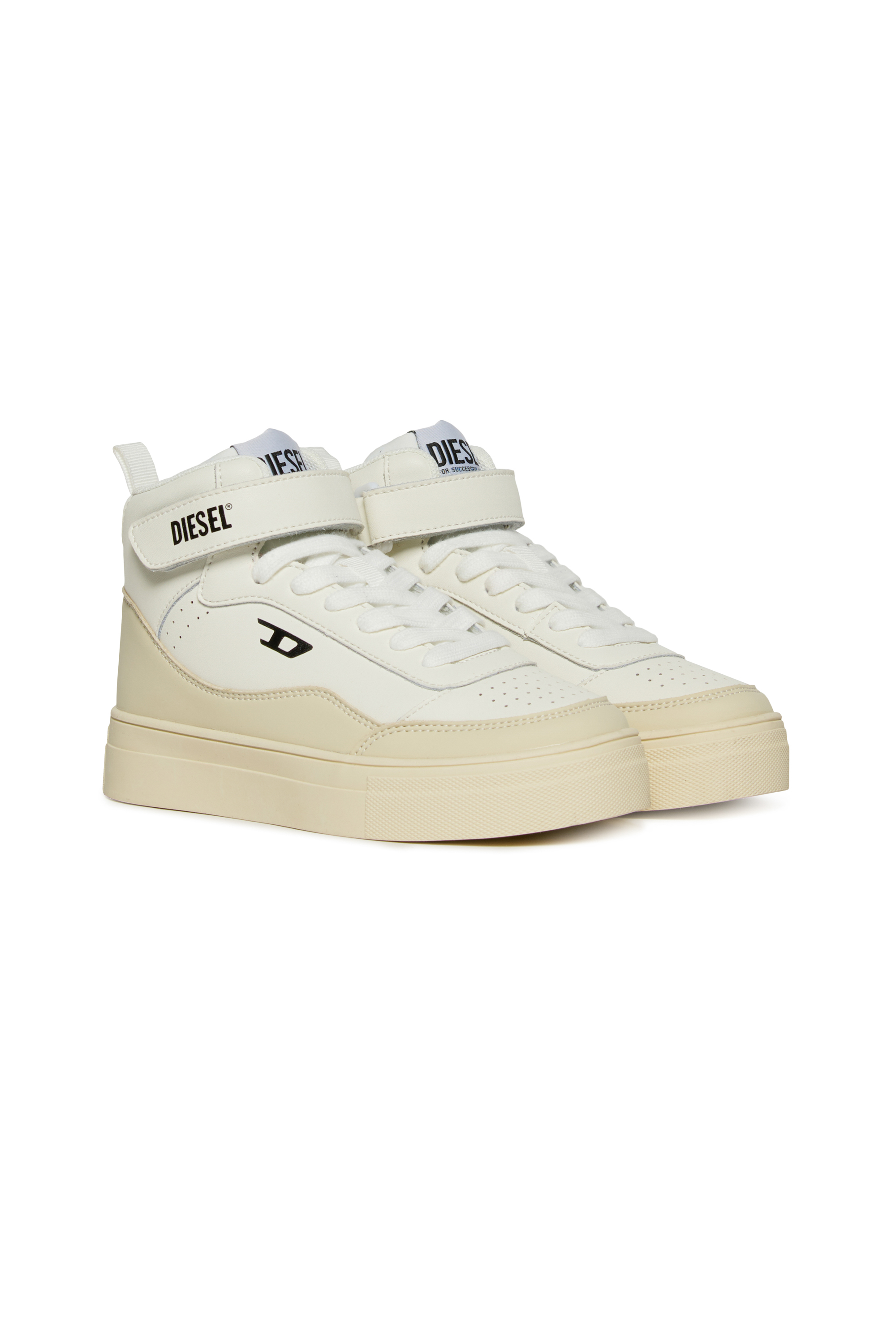 Diesel - S-TRACKER D, Unisex's S-Tracker D Leather Sneakers with Laces and Strap in White - 2