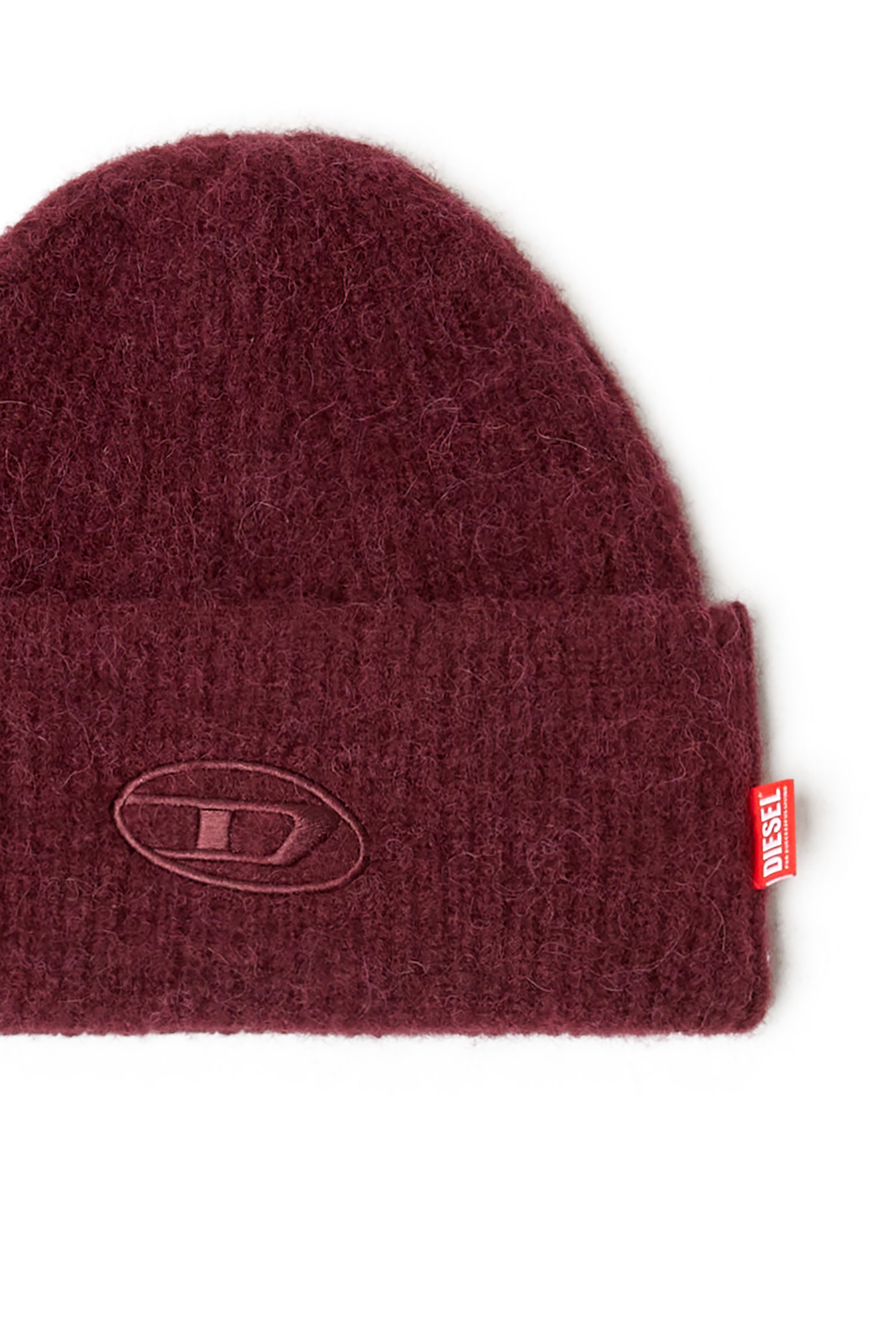 Diesel - FR-K-LOLLO-HAT, Unisex's Burgundy beanie with Oval D embroidery in Burgundy - 3