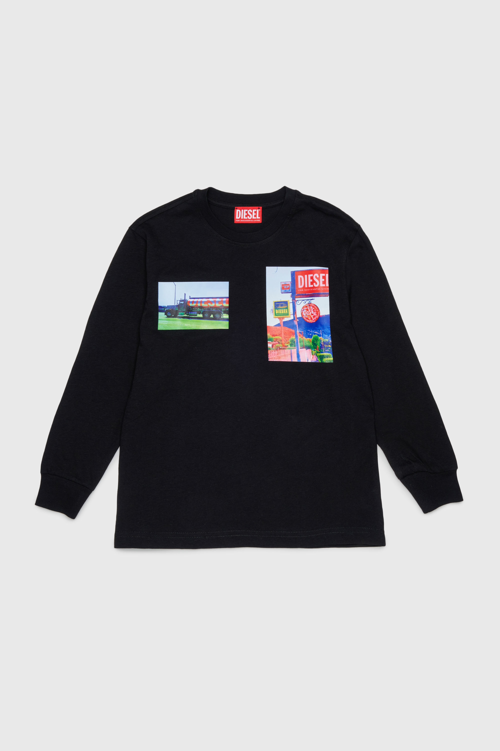 Diesel - TFORMY OVER, Man's Long-sleeve T-shirt with photo prints in Black - 1