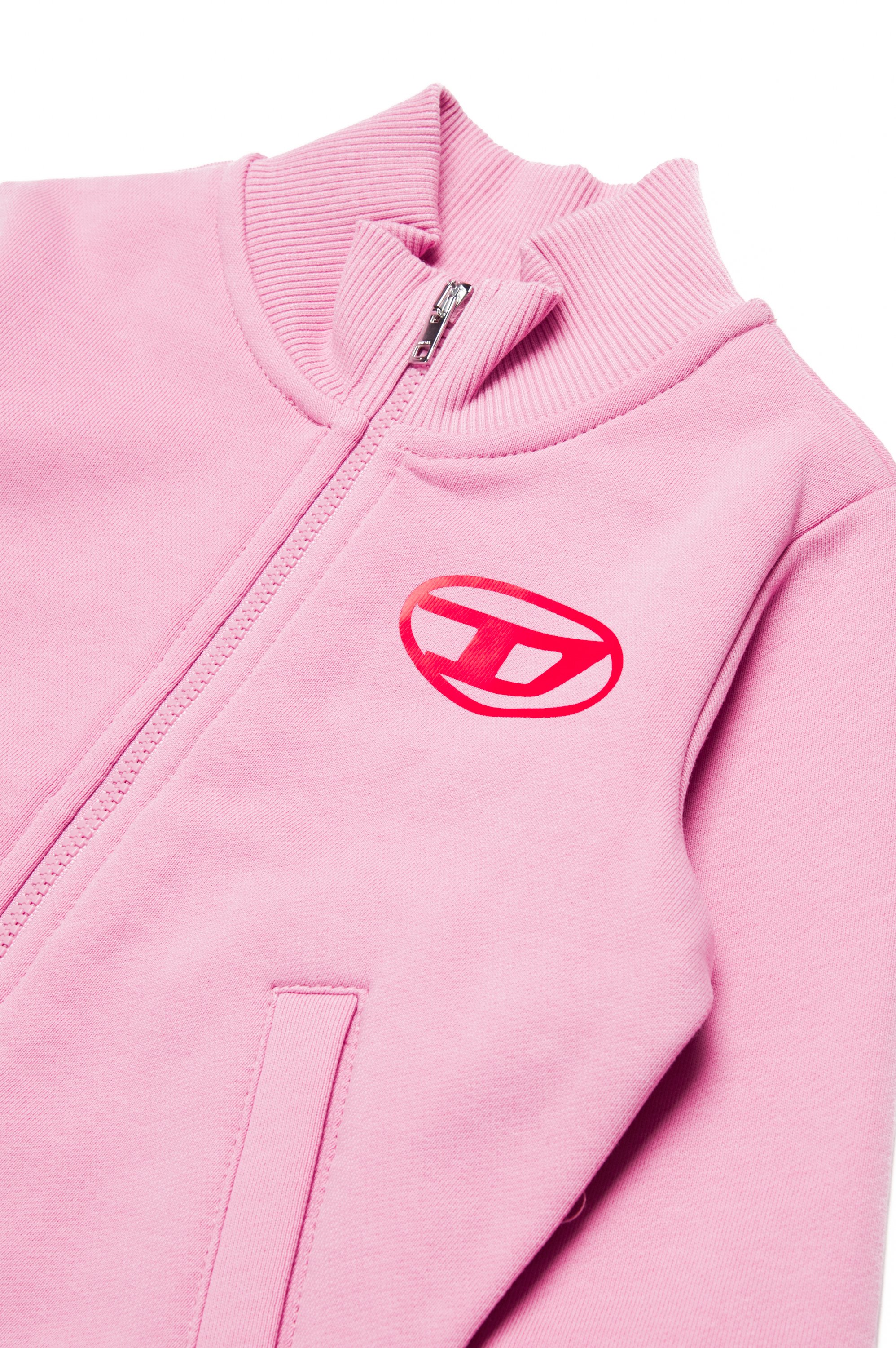 Diesel - SMARCOB, Unisex Zipped sweatshirt with Oval D print in Pink - Image 3