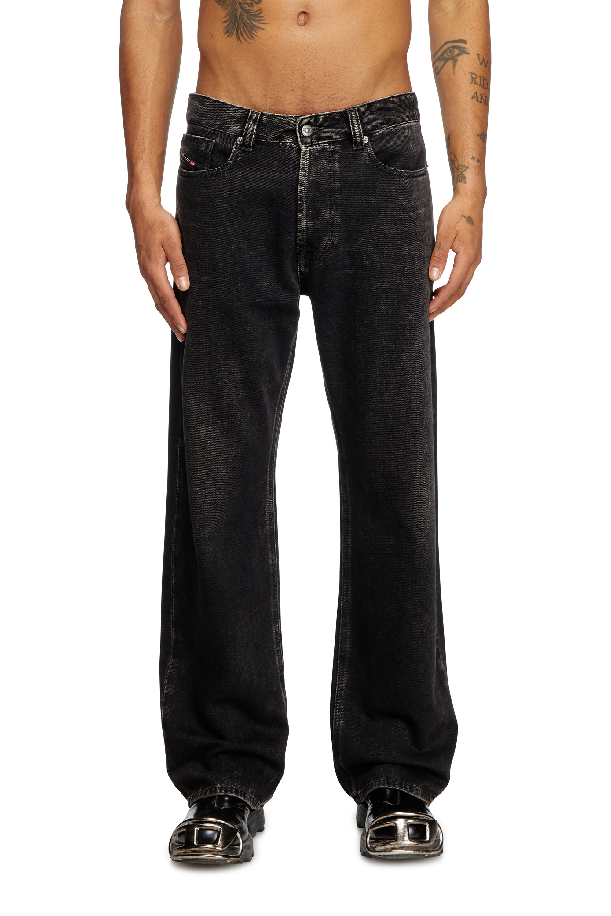 Relaxed Jeans 1980 D-Eeper 09J96, Black/Dark grey Diesel - Man's Relaxed Jeans 1980 D-Eeper 09J96, Black/Dark grey - 3