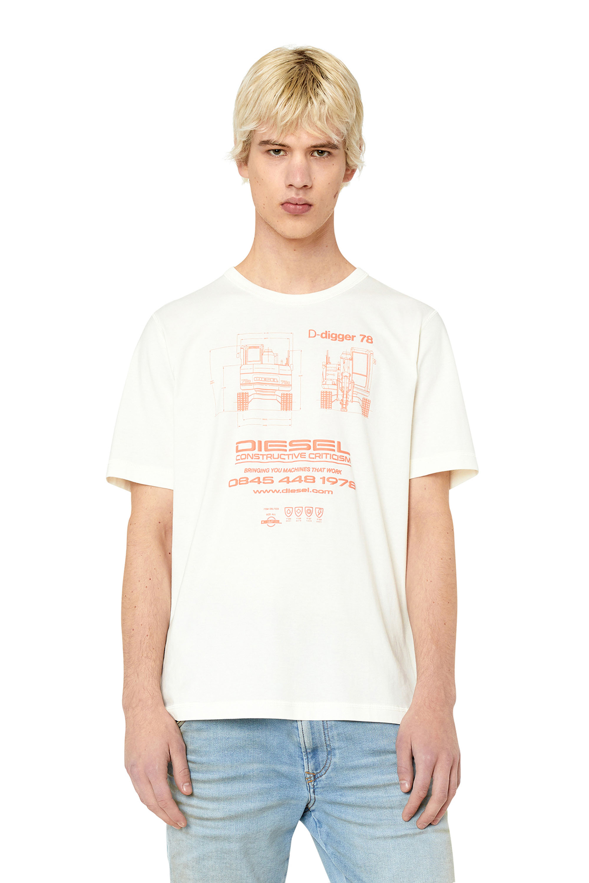 Diesel - T-JUST-SLITS-G1, White - Image 1