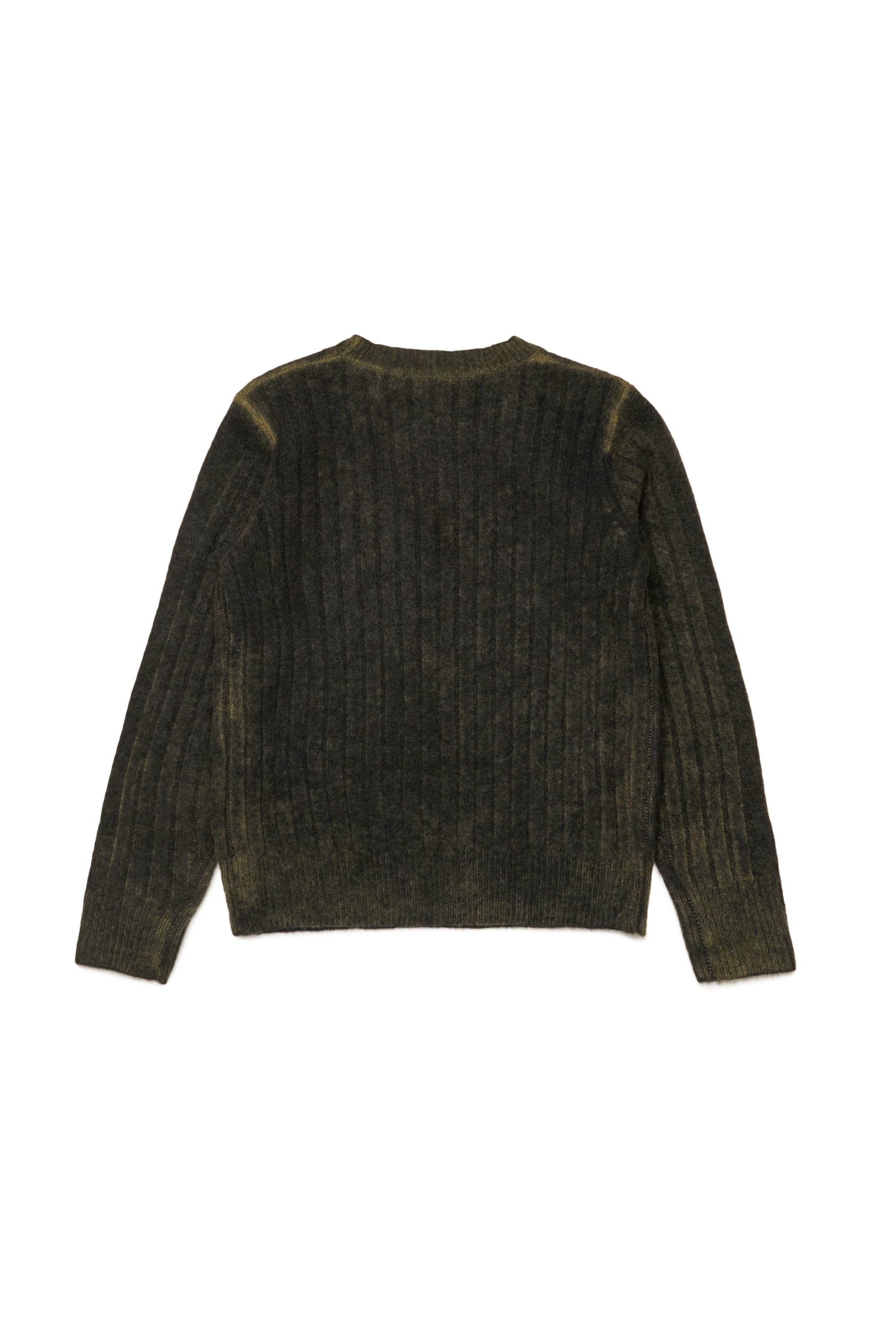 Diesel - KANDELEROD, Man's Treated jumper with Oval D logo in Dark Green - 2