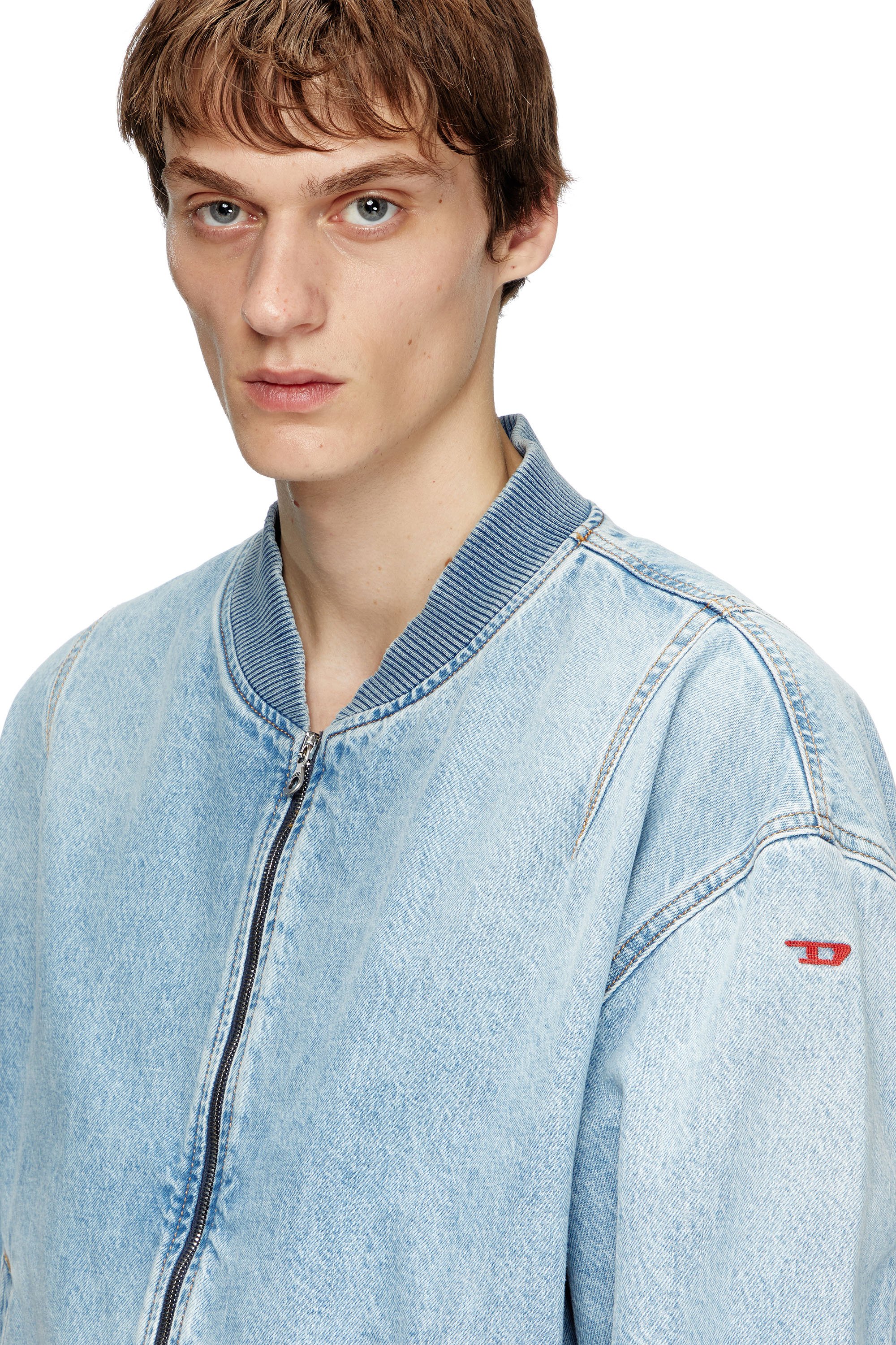 Diesel - D-VINZ, Man's Bomber jacket in denim in Light Blue - 5