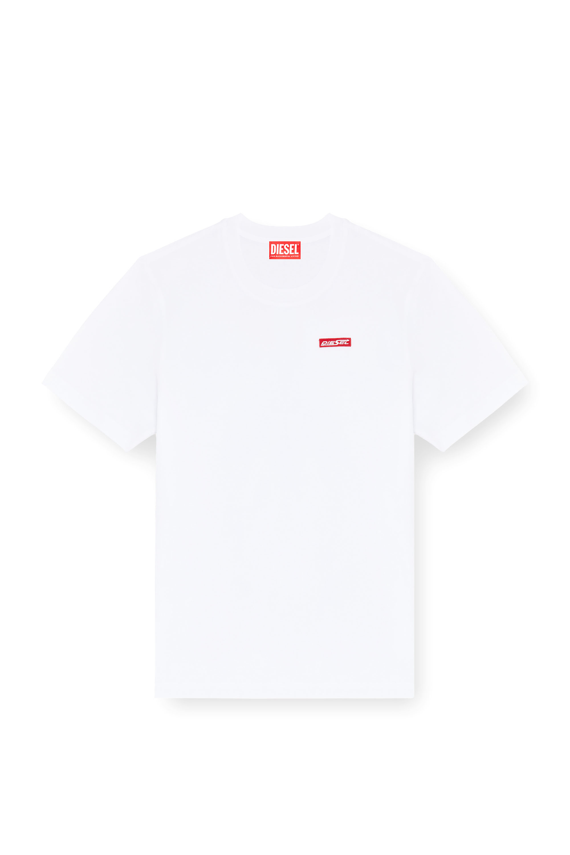 Diesel - T-ADJUST-AA12, Man's Cotton T-shirt with logo patch in White - 2