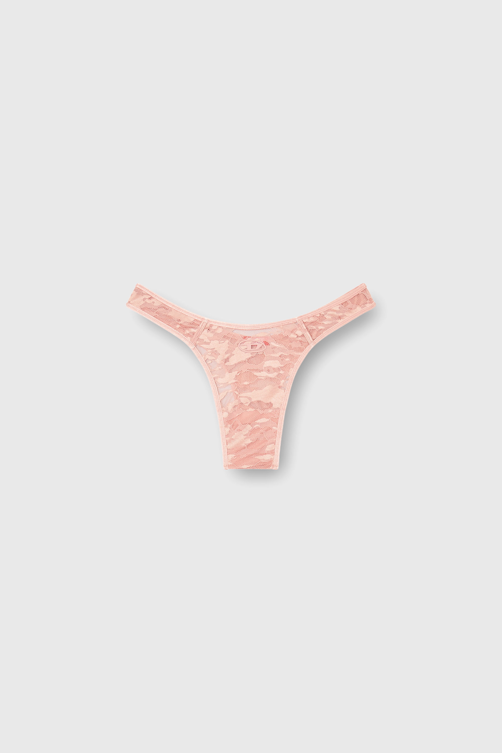Diesel - MICRO-PUNCHY-UTLT, Woman's Thong in nylon lace with Oval D in Pink - 2
