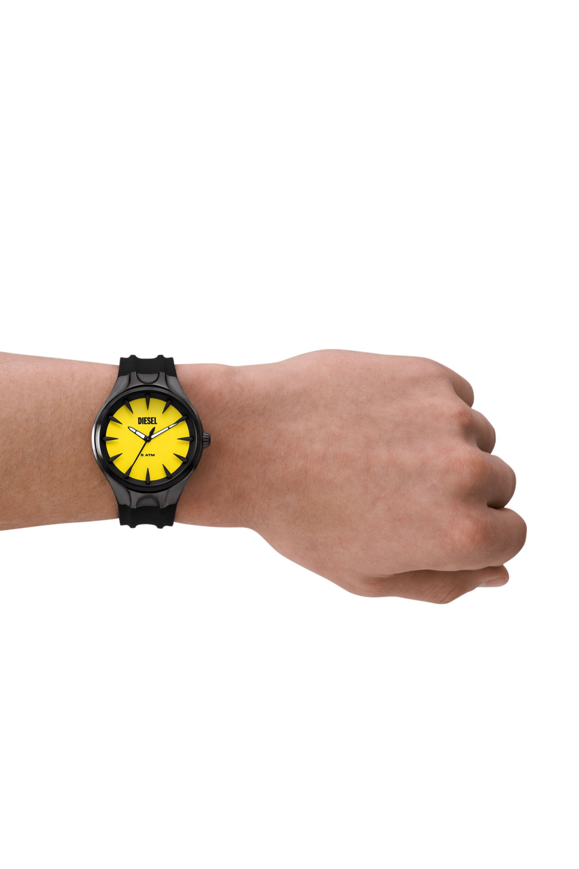 Diesel - DZ2201, Man Streamline three-hand black silicone watch in Black - Image 4