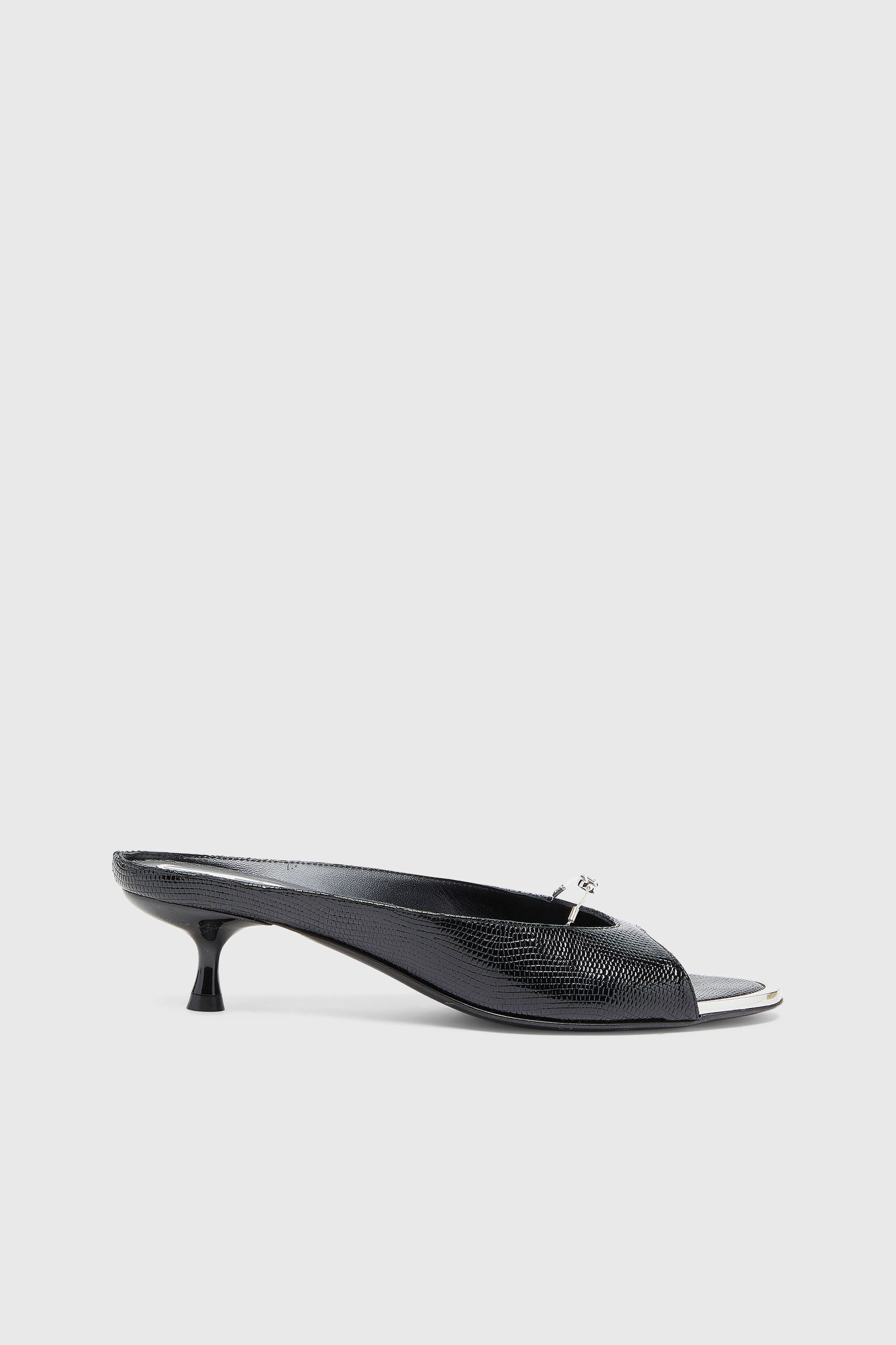 Diesel - D-DIAM'S-SA-40, Woman's D-Diam's - Leather mule with floating Oval D in Black - 1