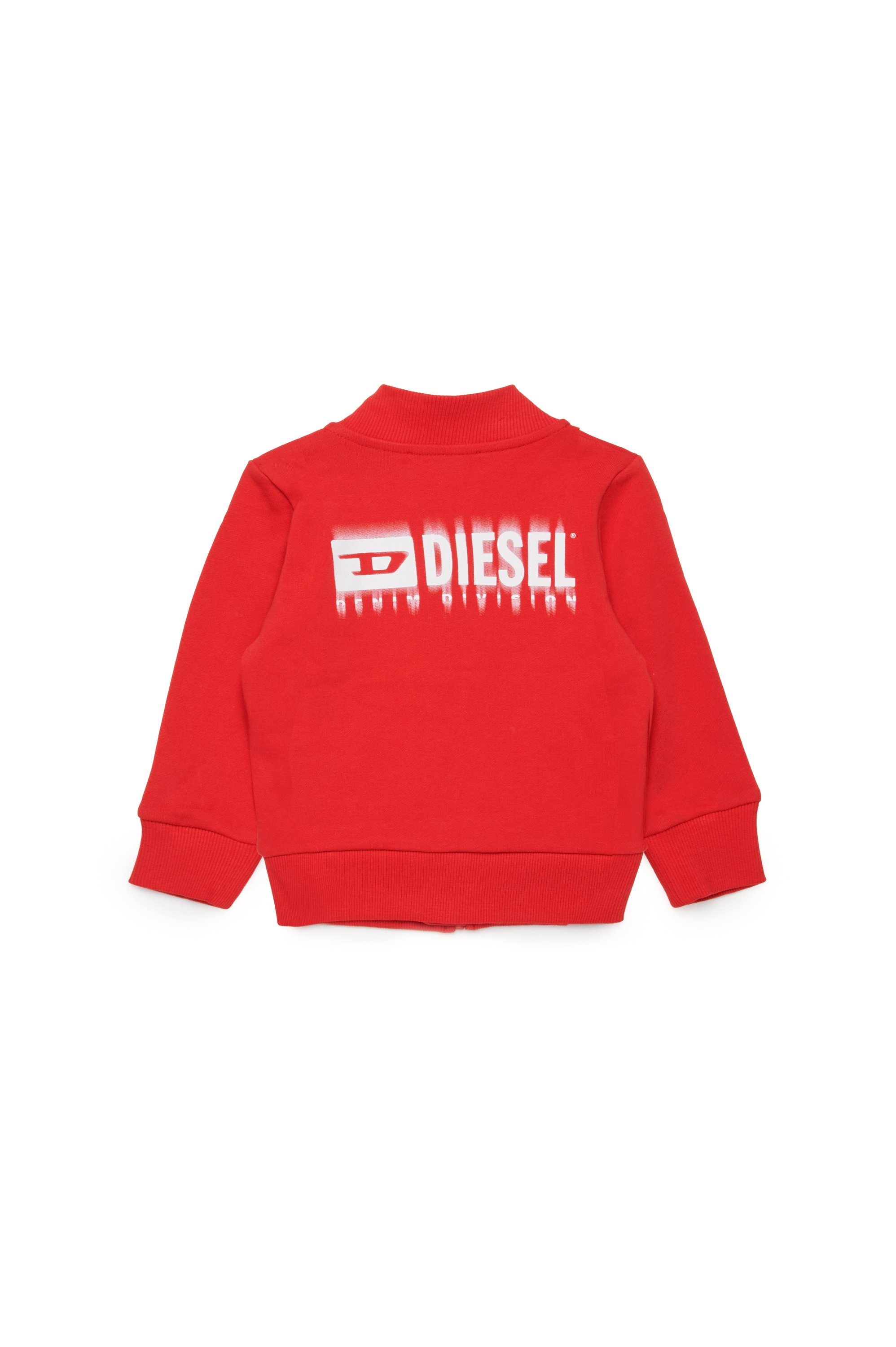 Diesel - SVOUGZIPALB, Unisex Zipped sweatshirt with smudged logo in Red - Image 2