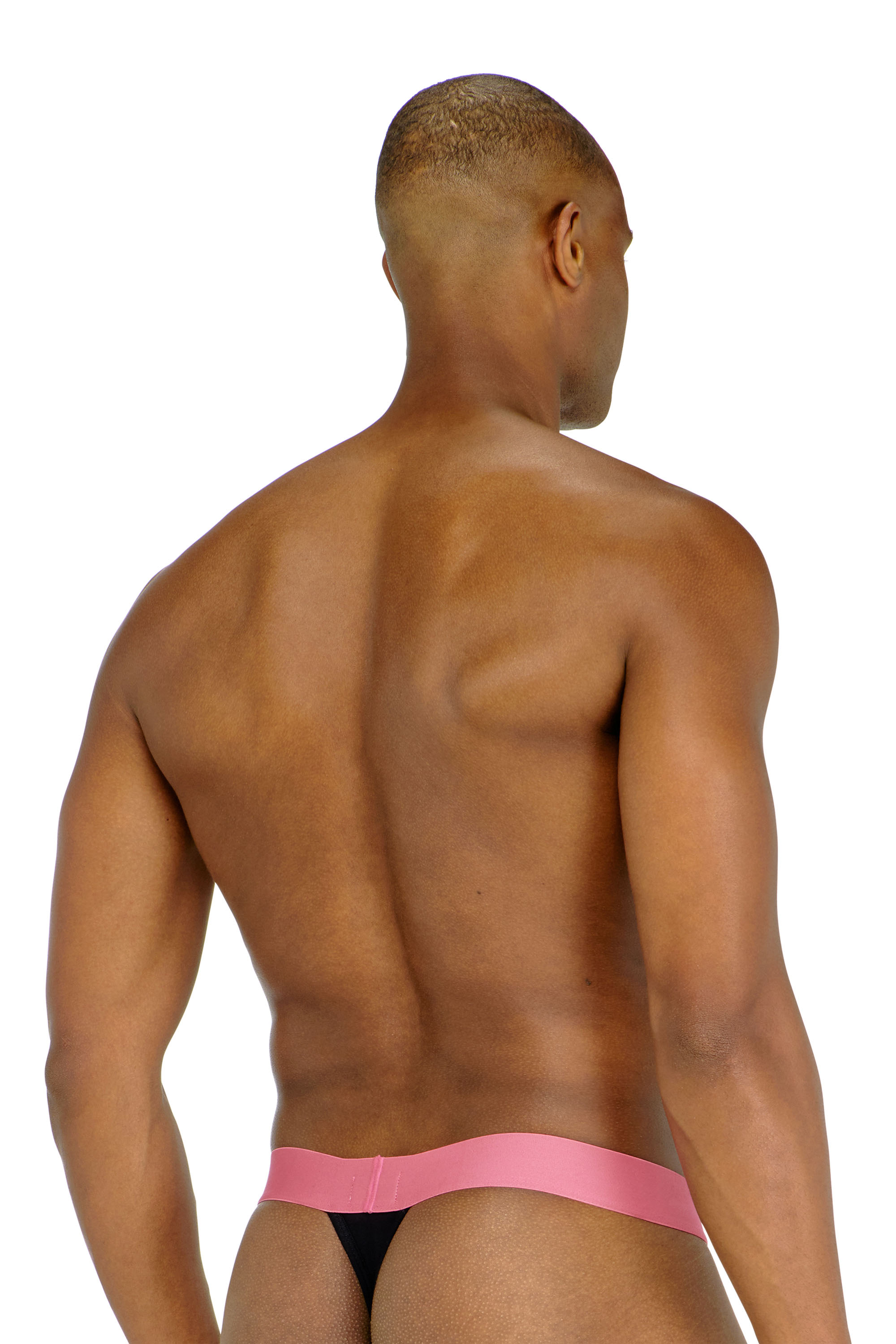 Diesel - FRITZ-D-POP-3PACK, Man's Three-pack thongs with bold logo waistband in Black/Pink - 3