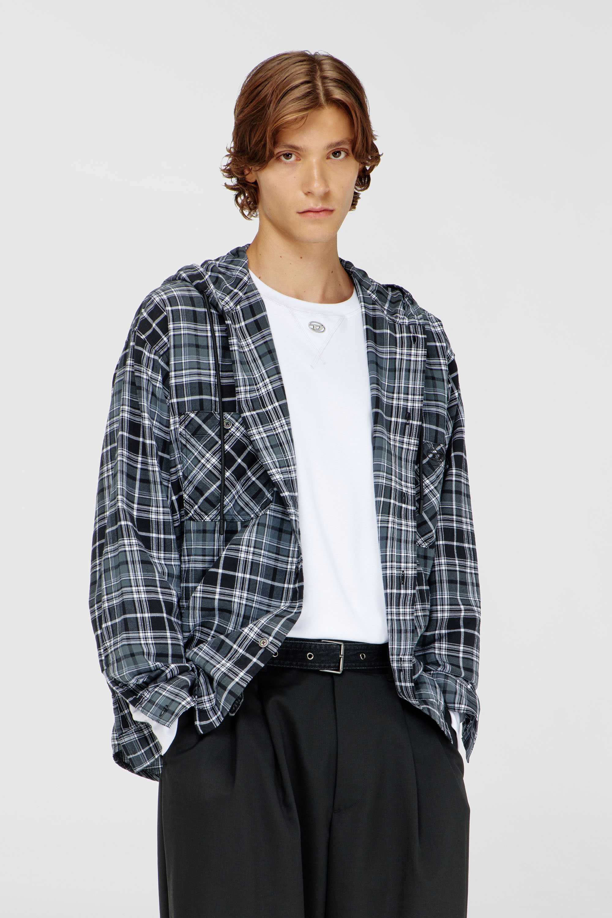 S-DRUM-HOODY-DGBT, Black/White