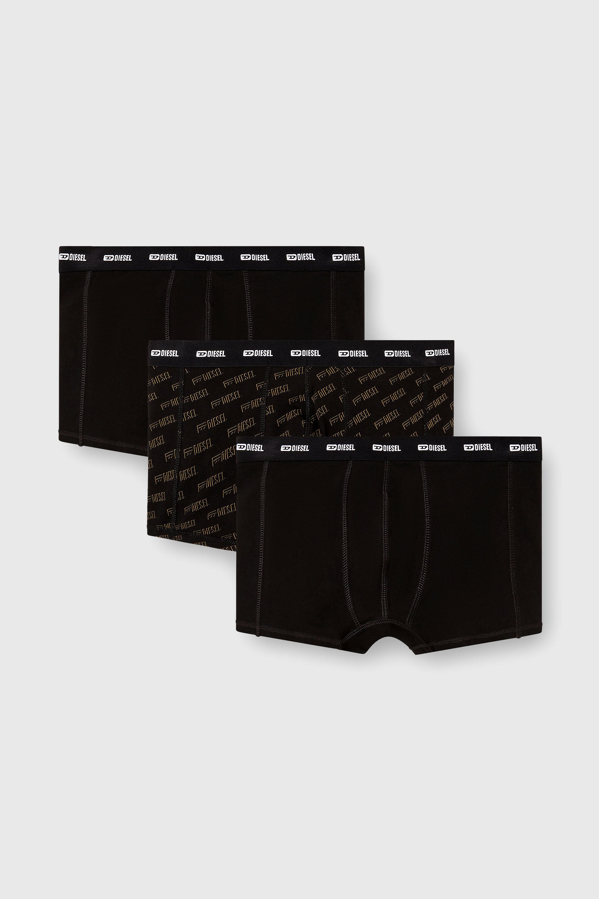 Diesel - DAMIEN-UTLT-3PACK, Man's Three-pack boxer briefs with stylised logo in Black - 1