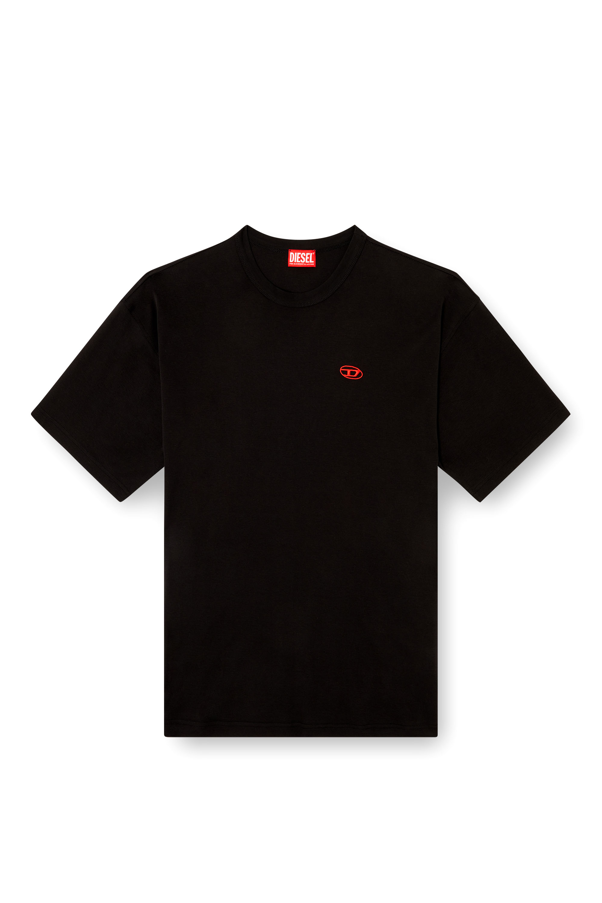 Diesel - T-BOXT-T6, Man's T-shirt with red Oval D in Black - 3