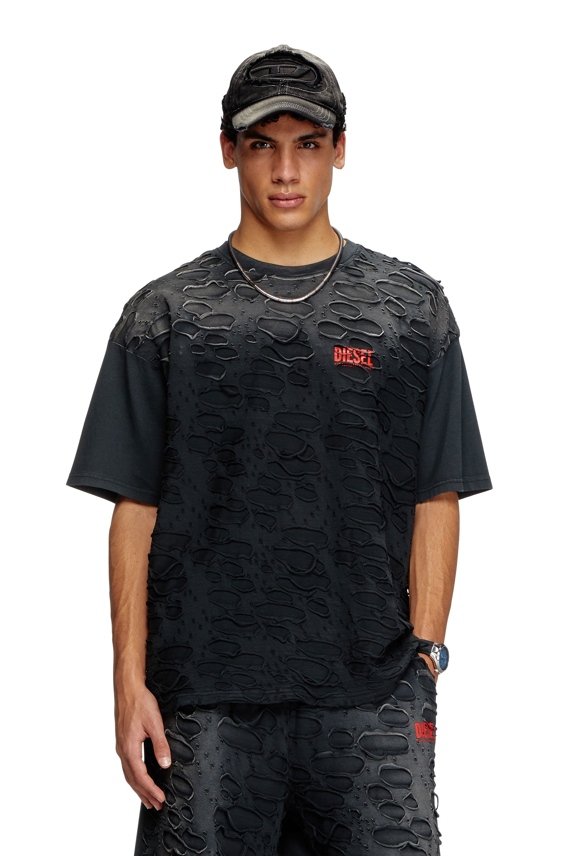 Diesel - T-BOXT-R29, Man's T-shirt with hole detail in null - 1