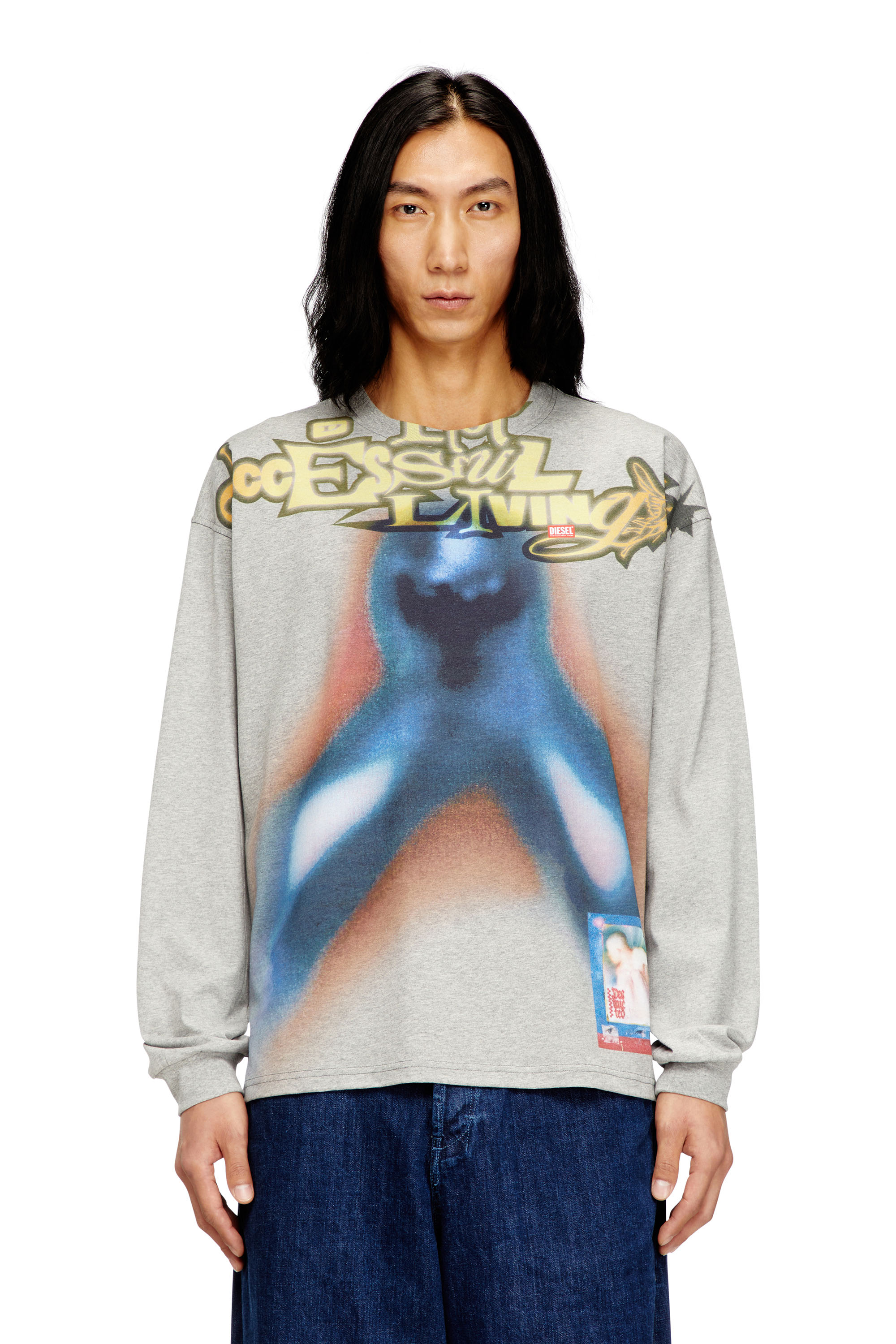 Diesel - T-BOXT-LS-V1, Man's Cotton T-shirt with digital print in null - 1