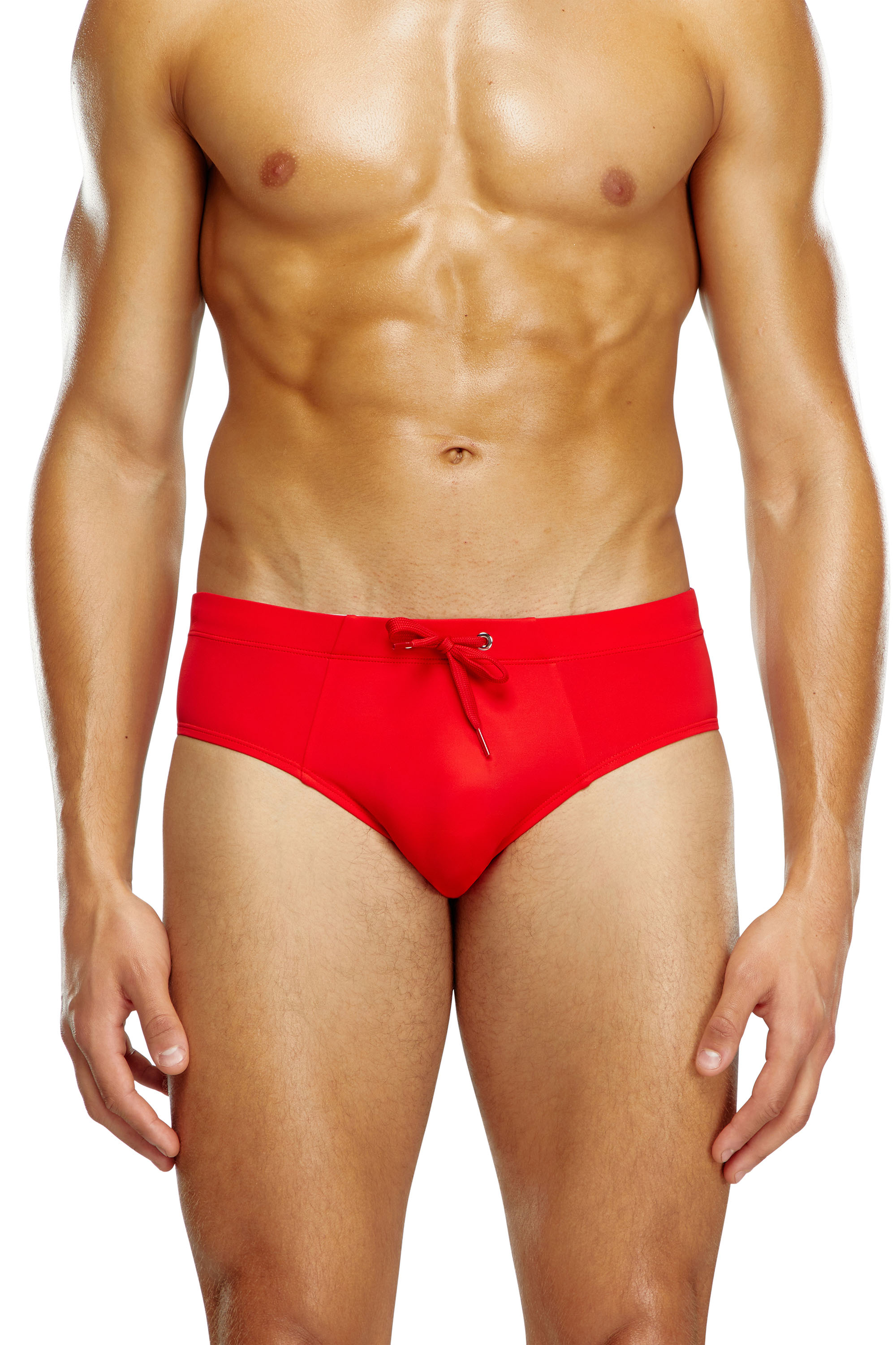 Diesel - BMBR-ALFIE, Man's Swim briefs with tonal logo print in Red - 2