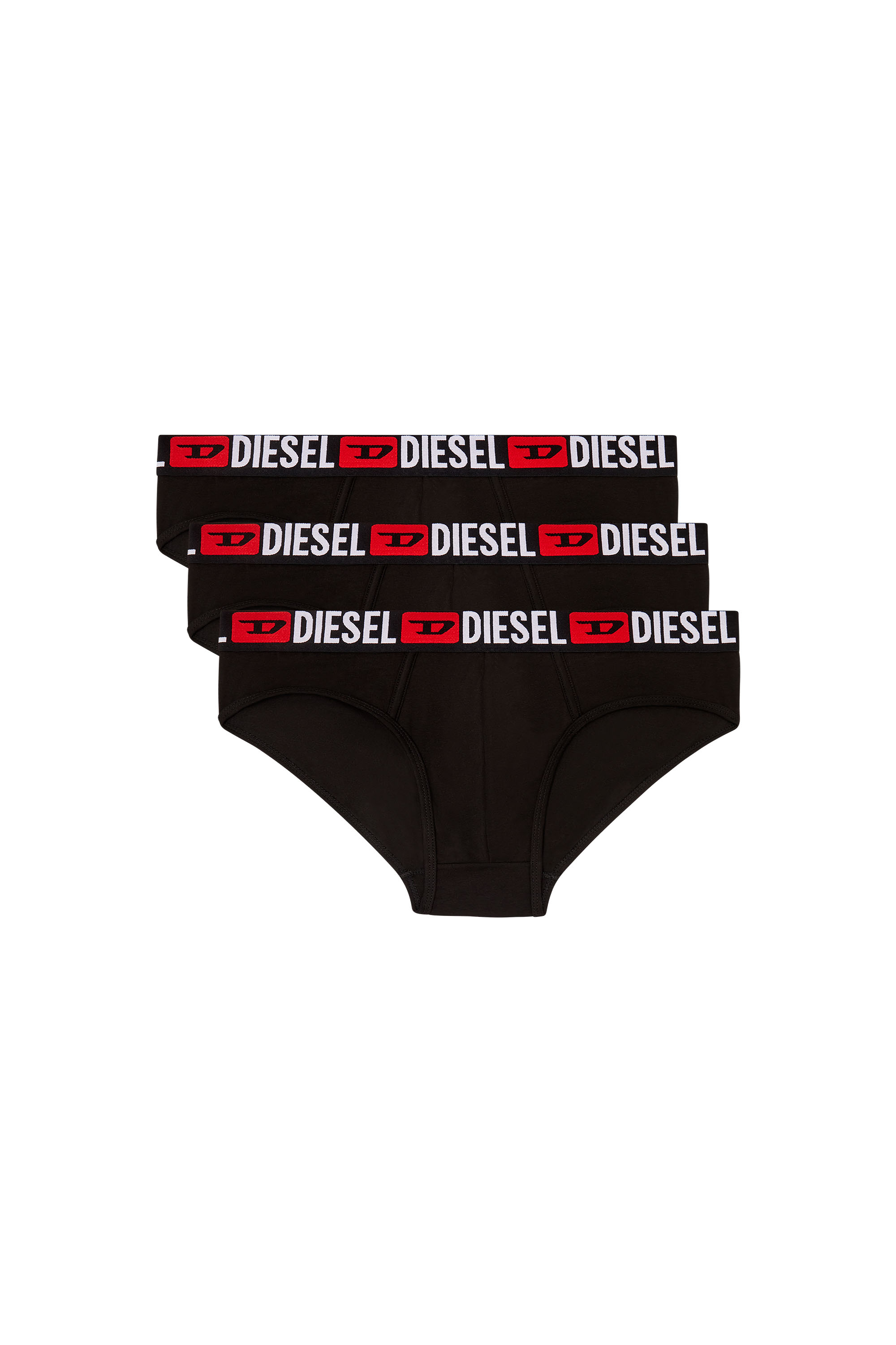 Diesel - UMBR-ANDRETHREEPACK, Man's Three-pack of solid-colour briefs in Black - 1