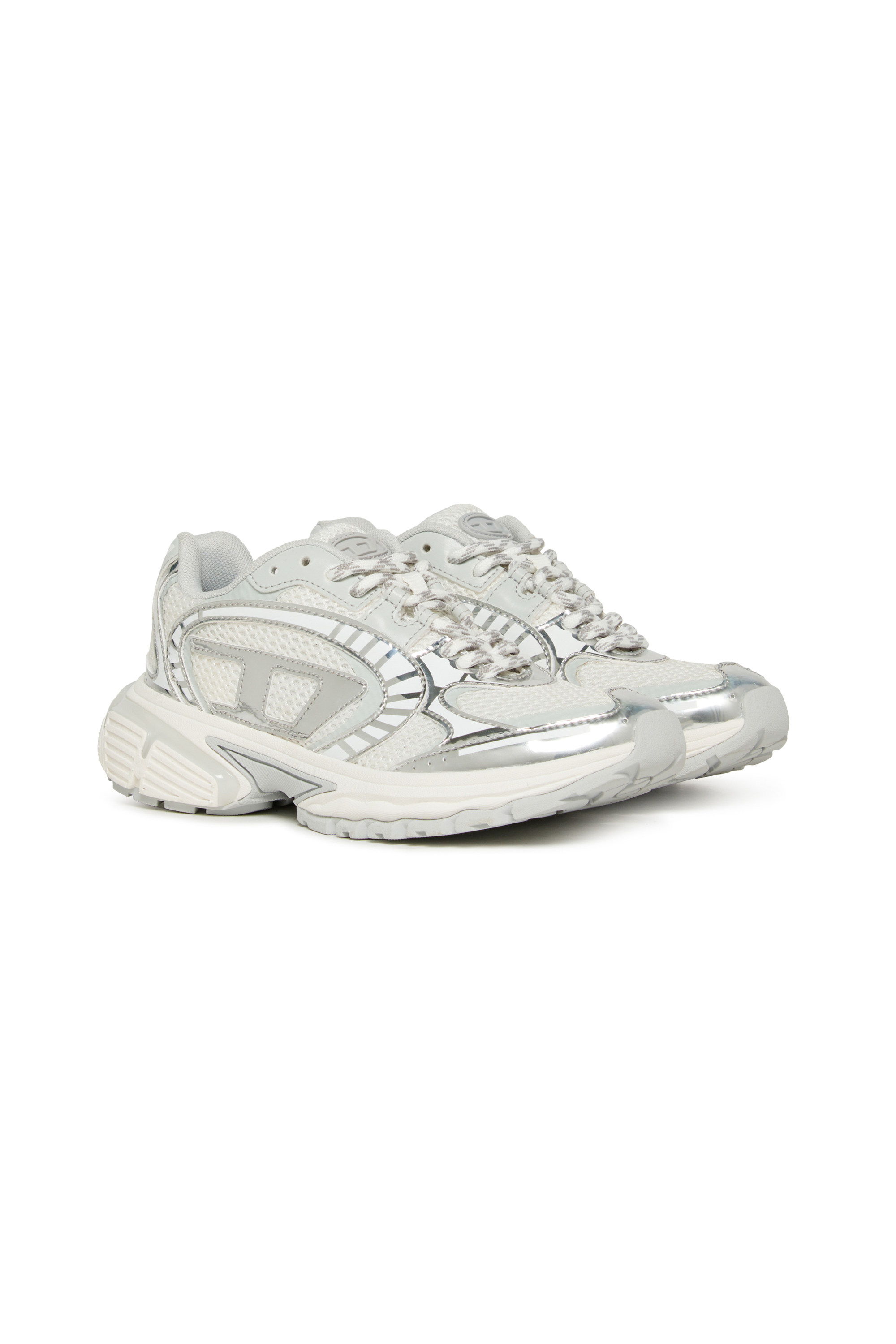 Diesel - S-PRO-V-DENSE LOW, Unisex's S-Pro-V-Dense nylon sneakers with Oval D logo in White/Silver - 2