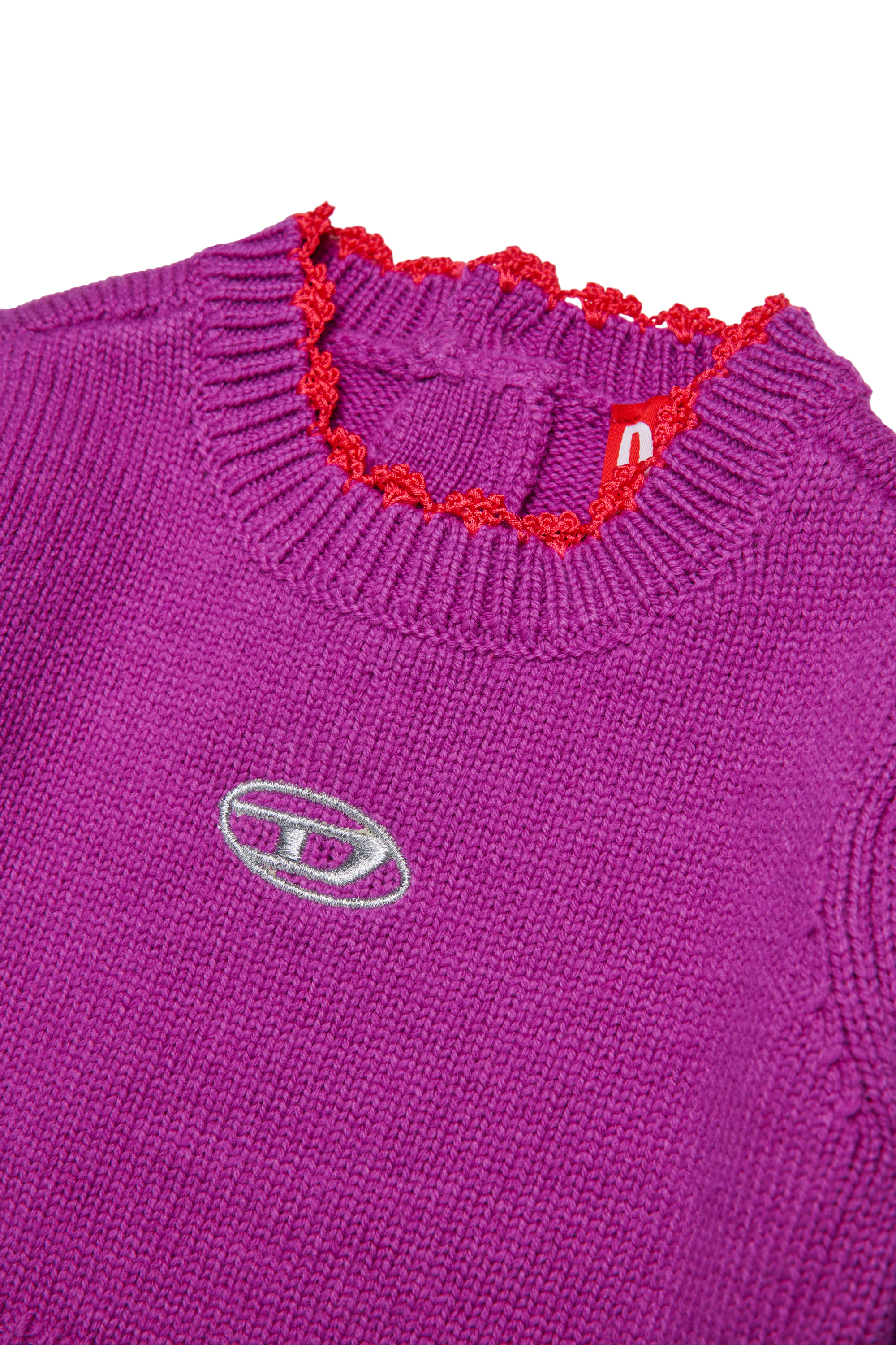Diesel - DALLEB, Woman's Wool dress with embroidered logo in Violet - 4