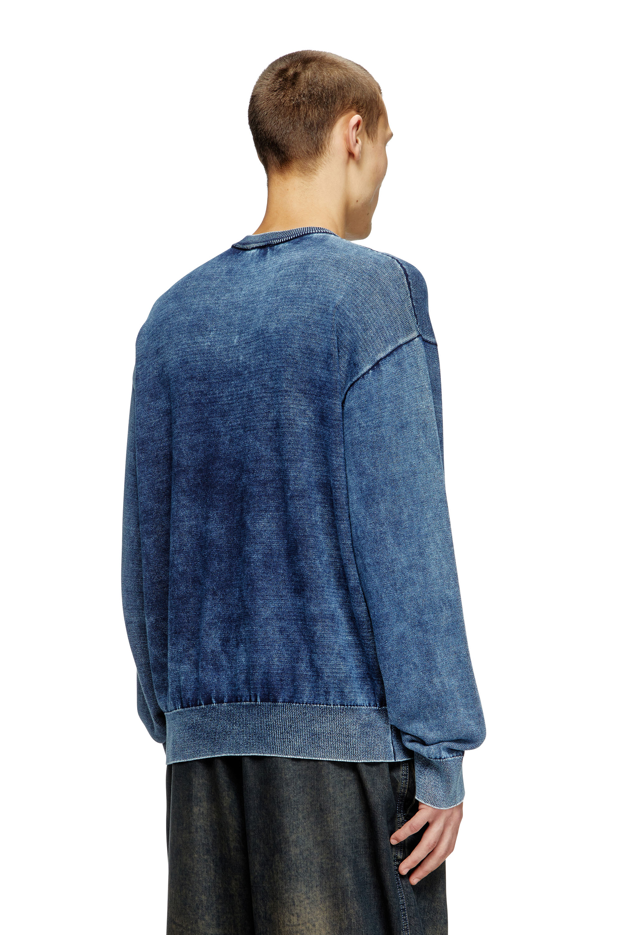 Diesel - K-FENICOL, Man's Indigo jumper with Phoenix logo in Blue - 4