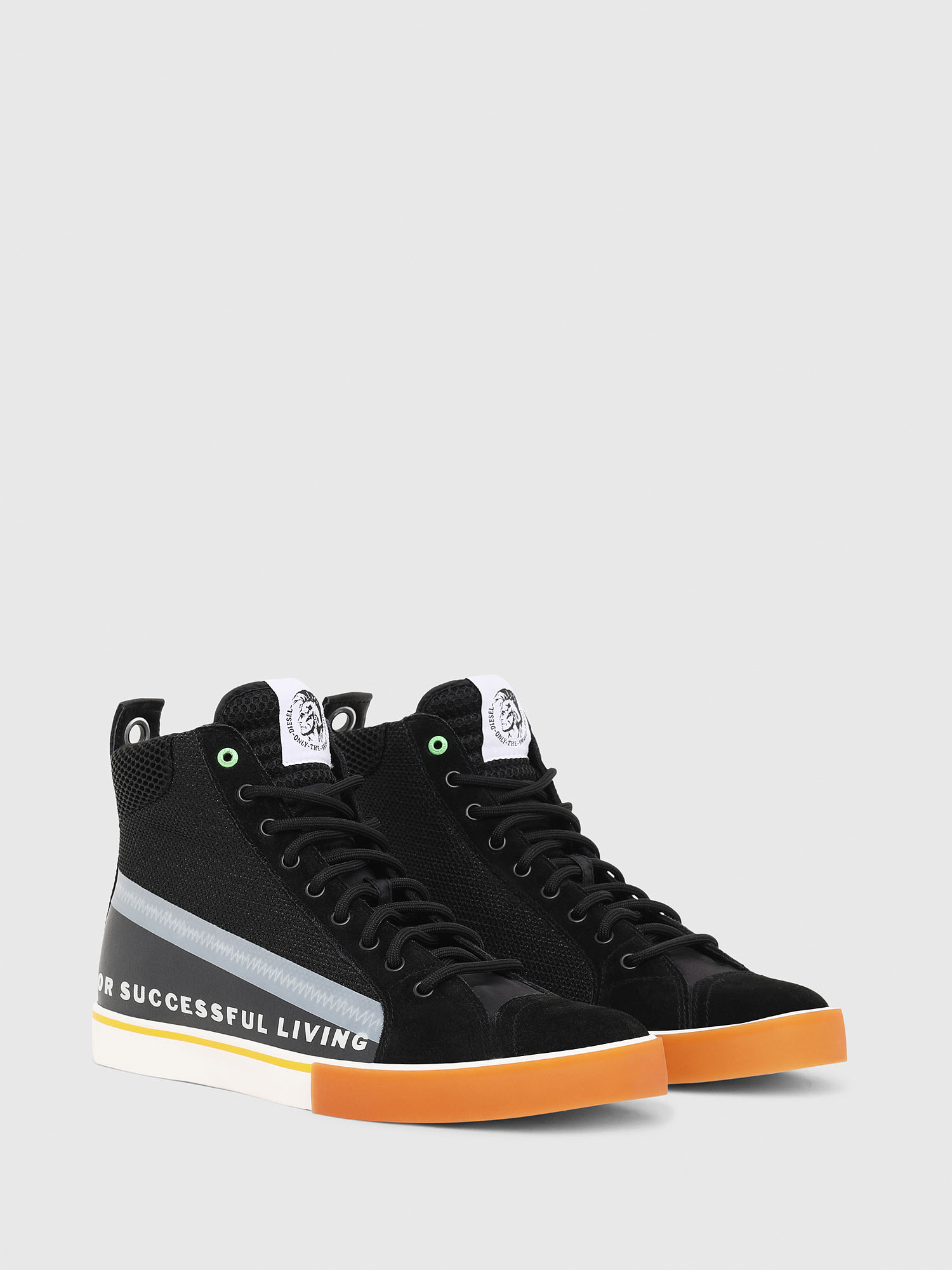 S-DVELOWS MID Man: High-top sneakers in mesh and leather | Diesel