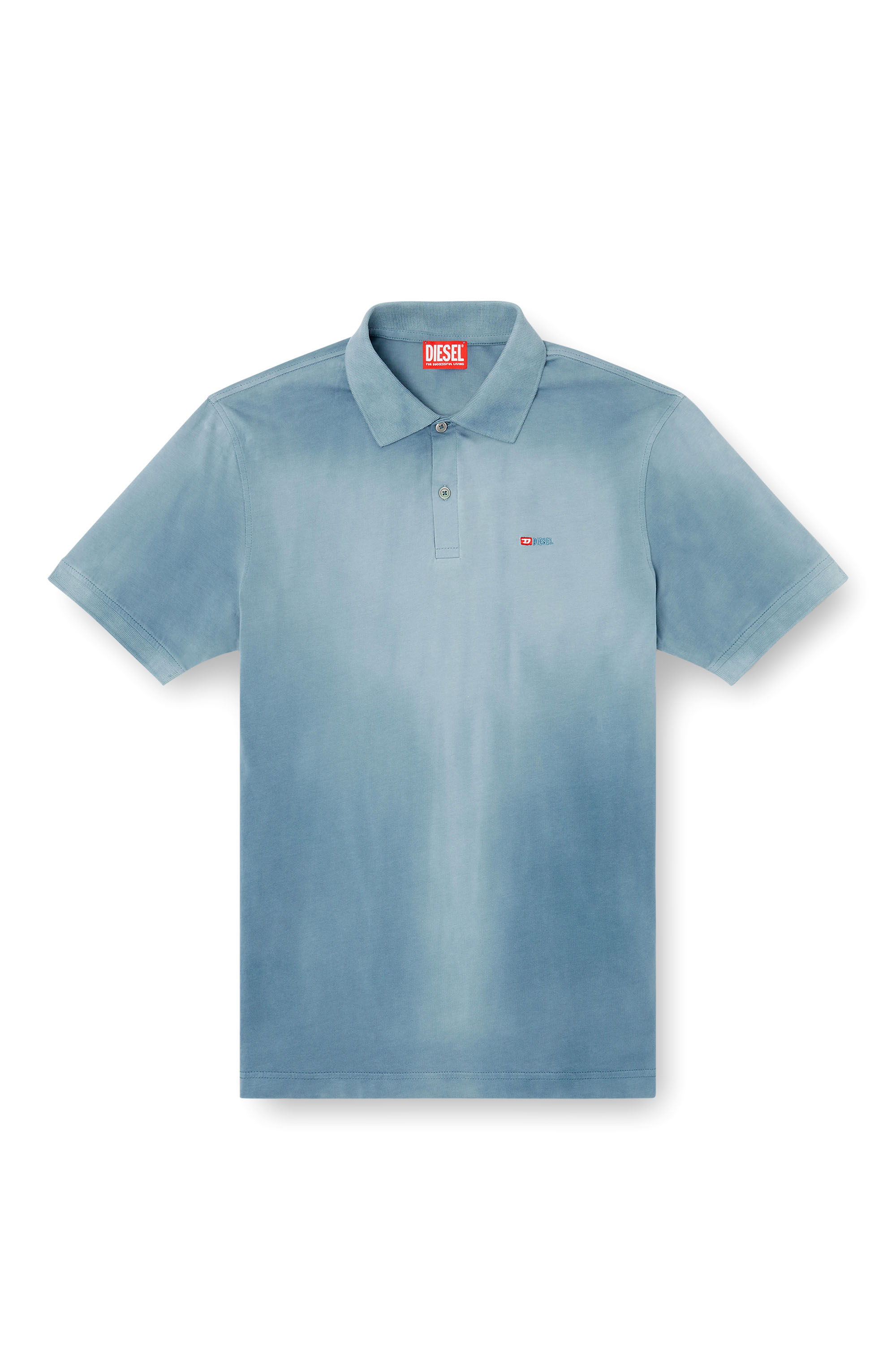 Diesel - T-REJUST-R3, Man's Jersey polo shirt with logo embroidery in Blue - 4