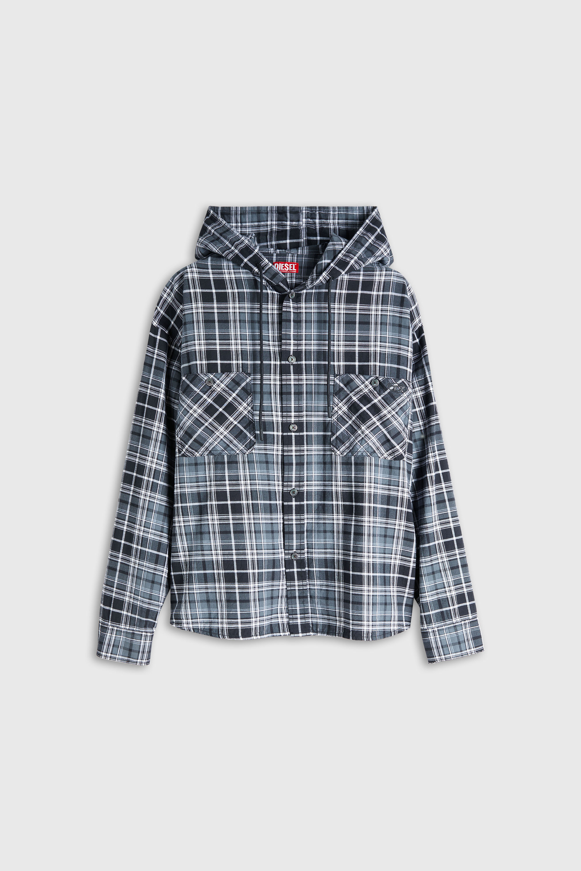 S-DRUM-HOODY-DGBT, Black/White