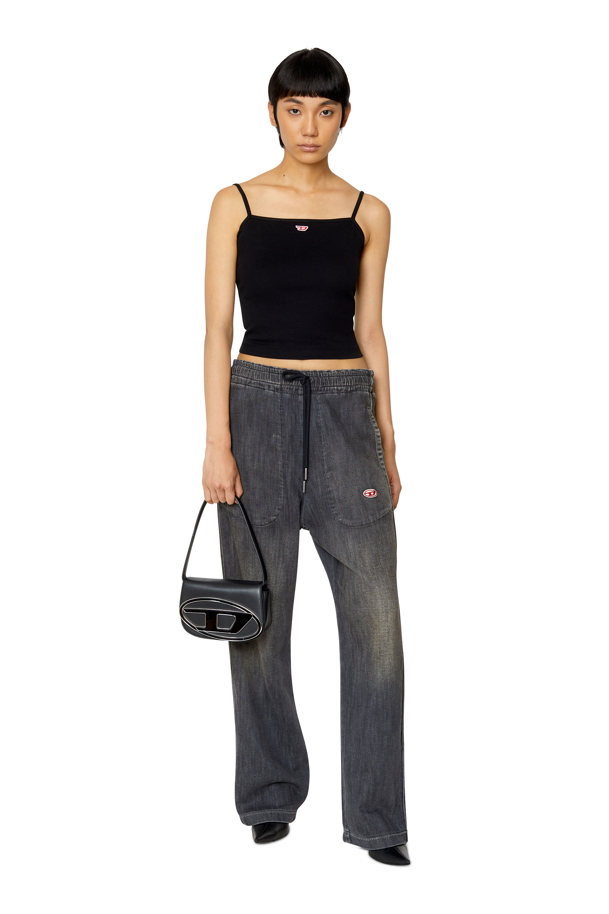 Diesel - D-Martians Track Denim 09E30 Straight, Black/Dark grey - Image 5