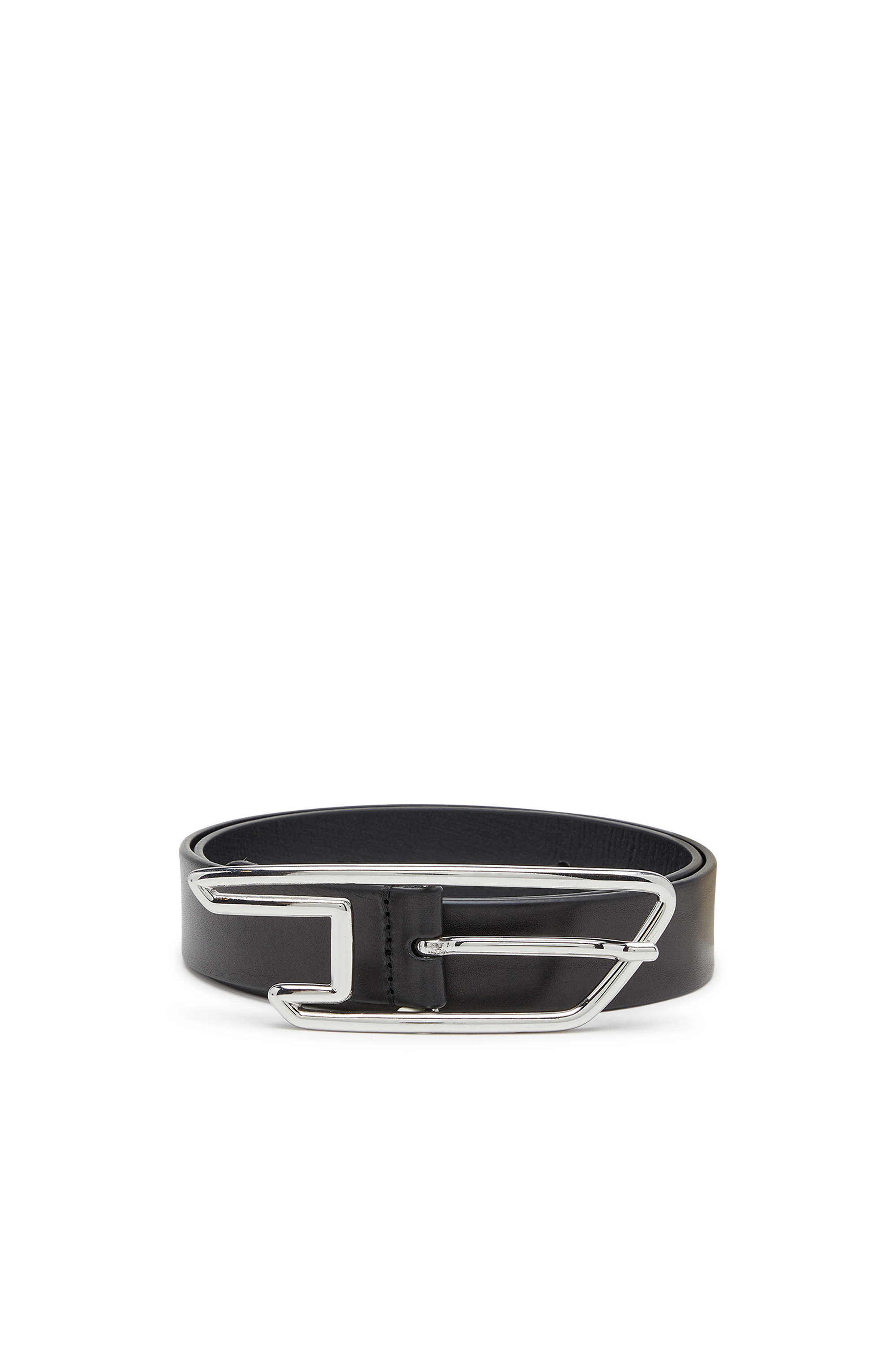 Diesel - B-D LINE W 30, Woman's 3cm belt in pull-up leather in Black - 1
