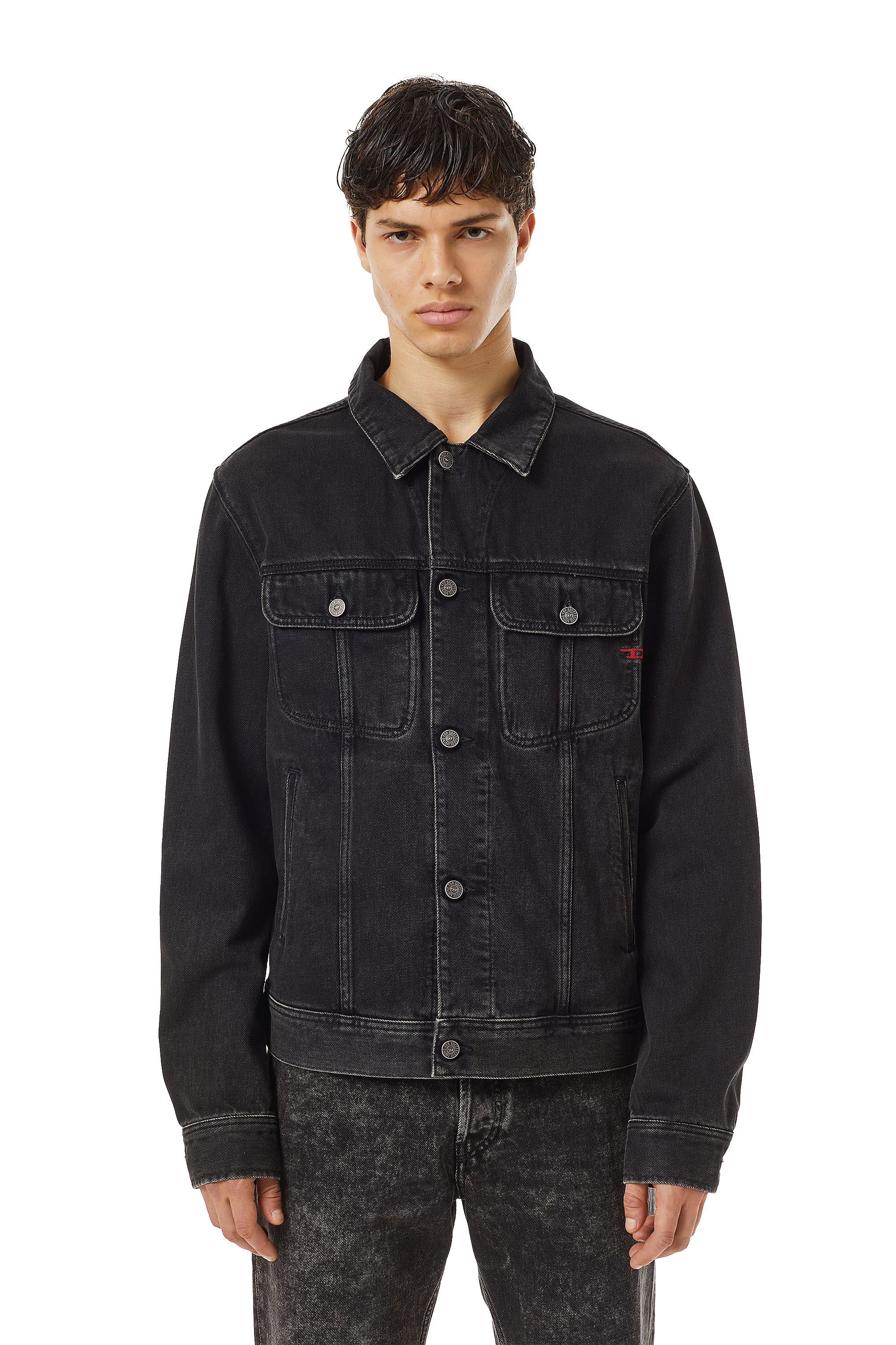 Diesel - D-BARCY TRUCKER JACKET, Black/Dark grey - Image 1