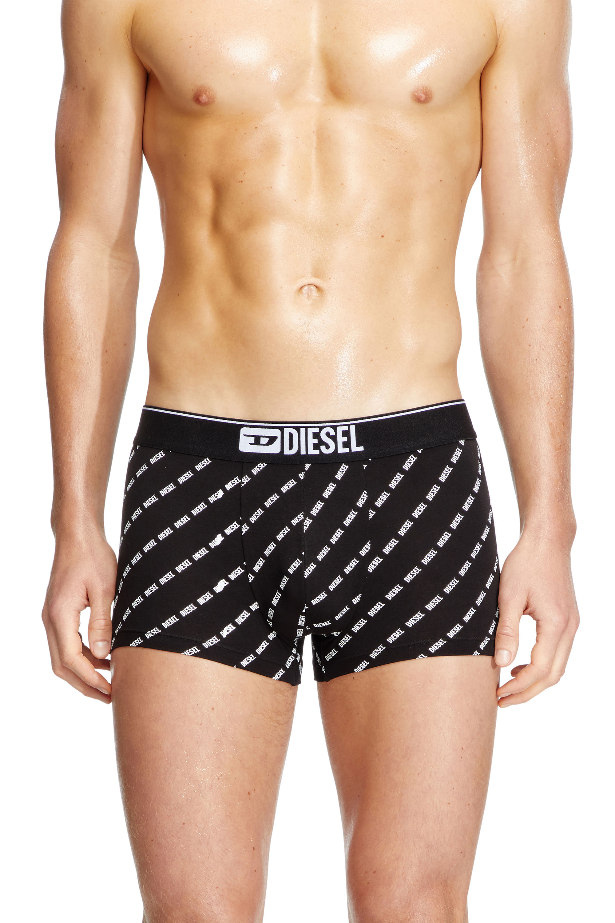 Diesel - DAMIEN-THREEPACK, Man's Three-pack boxer briefs with diagonal logo in Black - 2