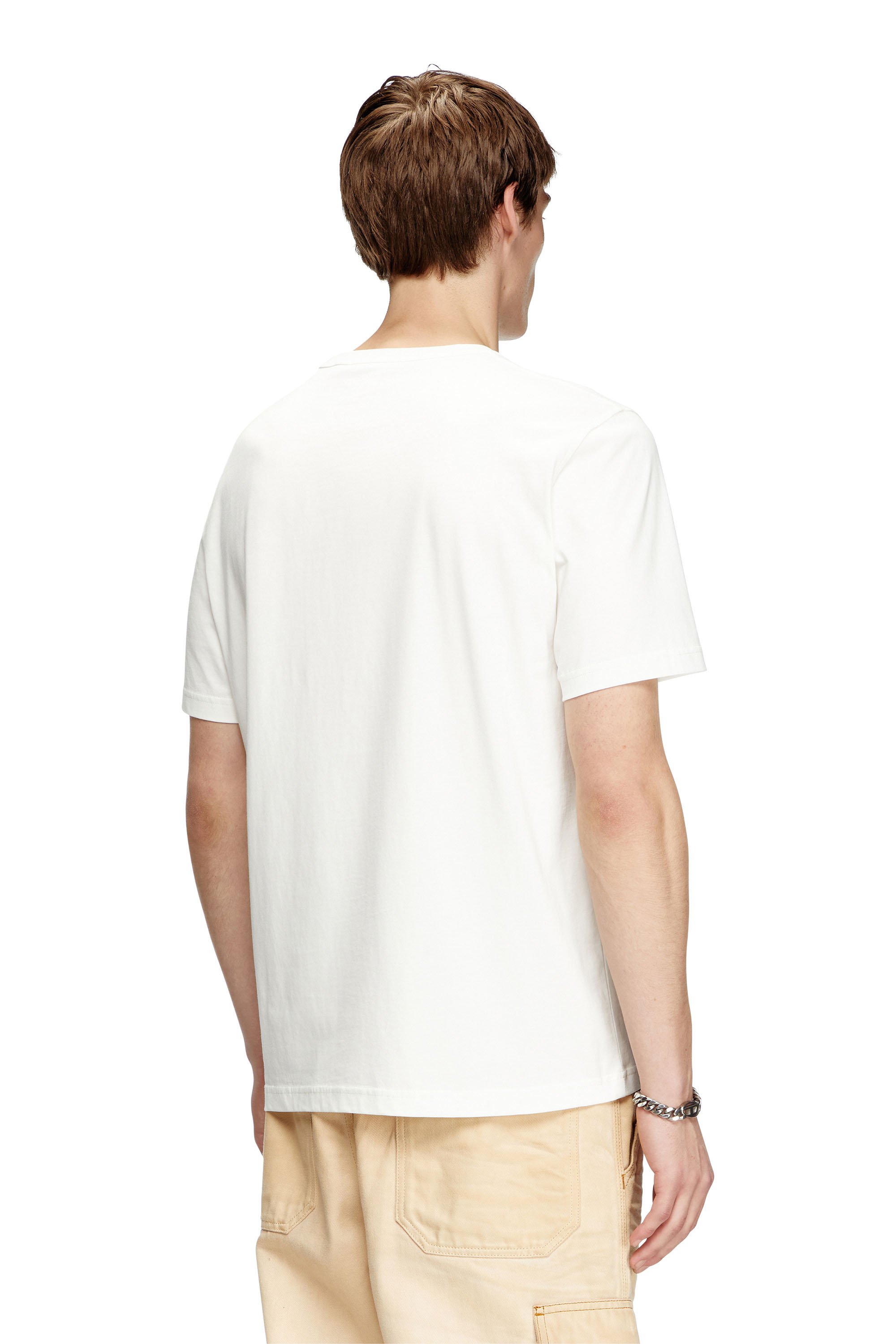 Diesel - T-ADJUST-R19, Man's T-shirt with gabardine patch logo in White - 4